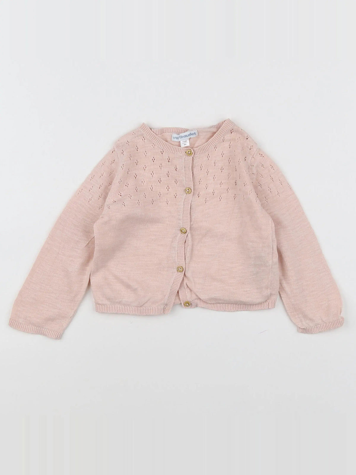Vertbaudet - gilet rose - 9 mois