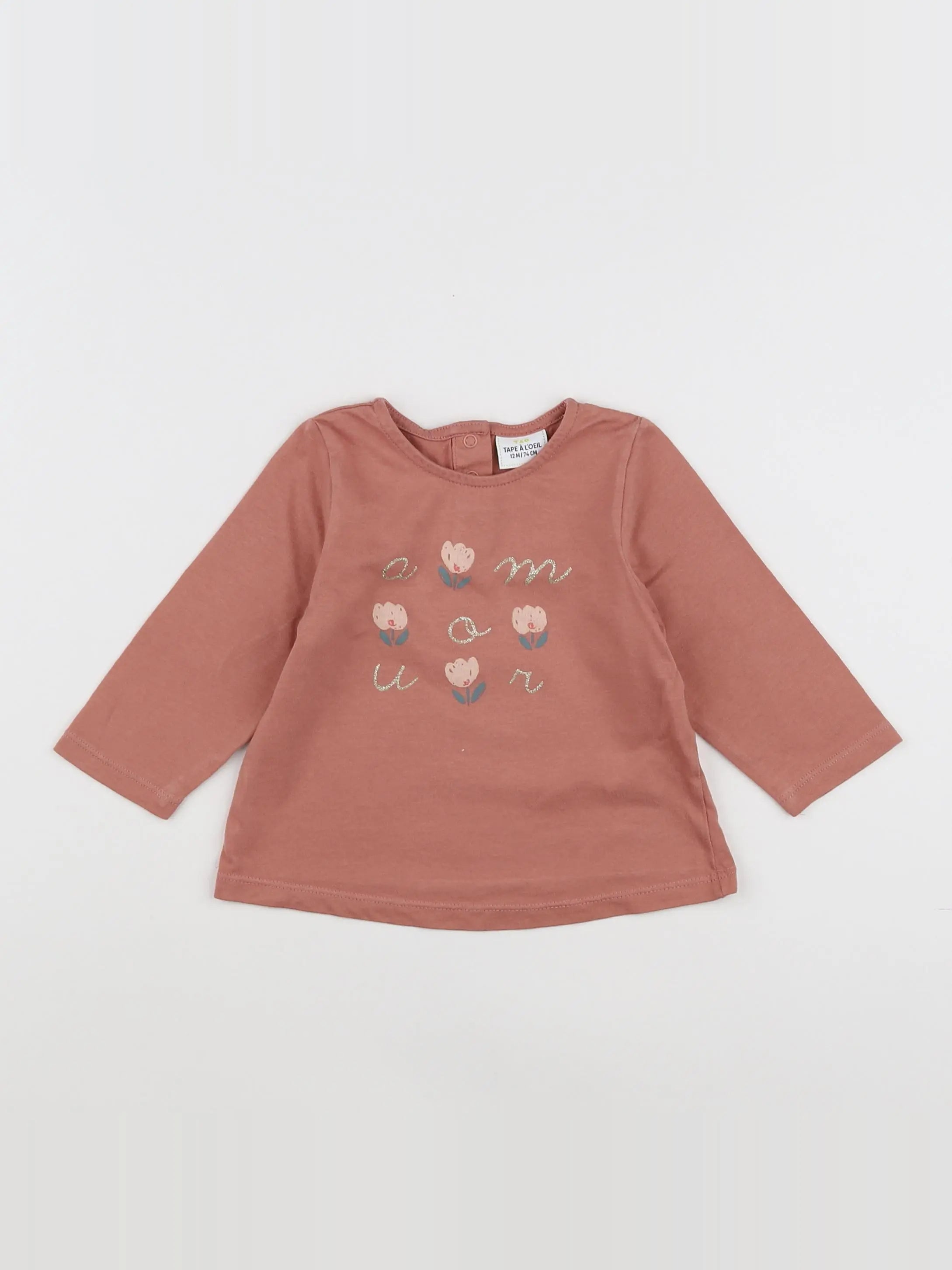 Tape à l'oeil - tee-shirt rose - 12 mois