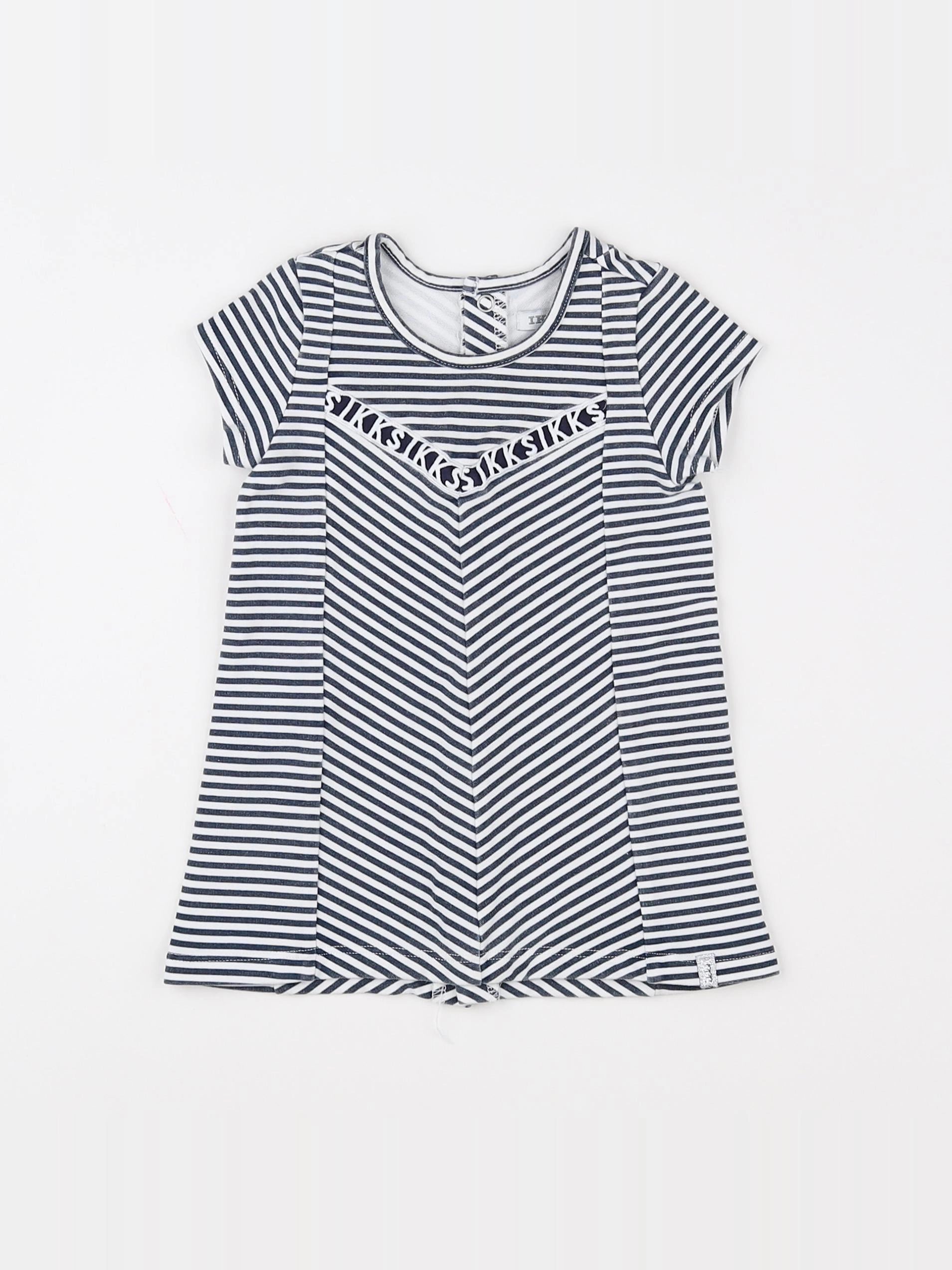 IKKS - robe blanc, bleu - 6 mois
