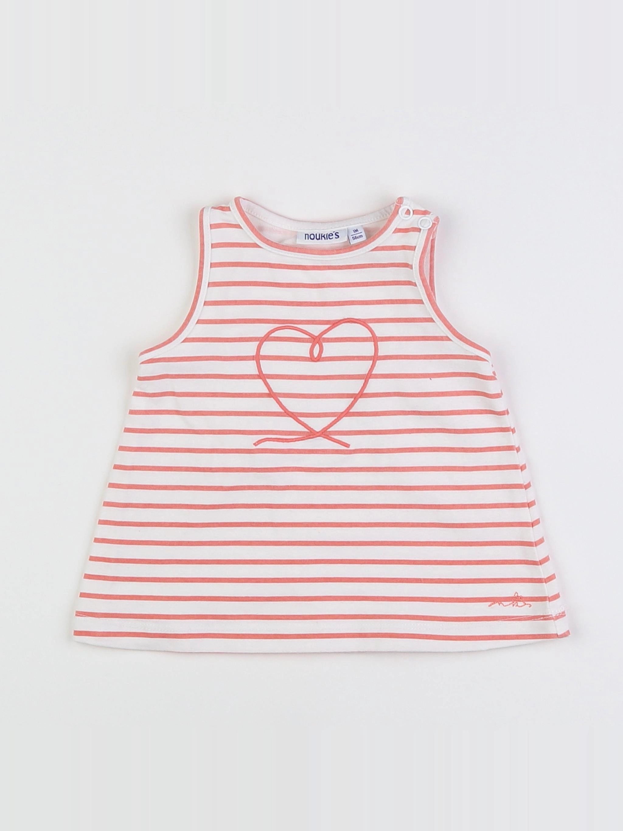 Noukie's - robe blanc, rose - 1 mois