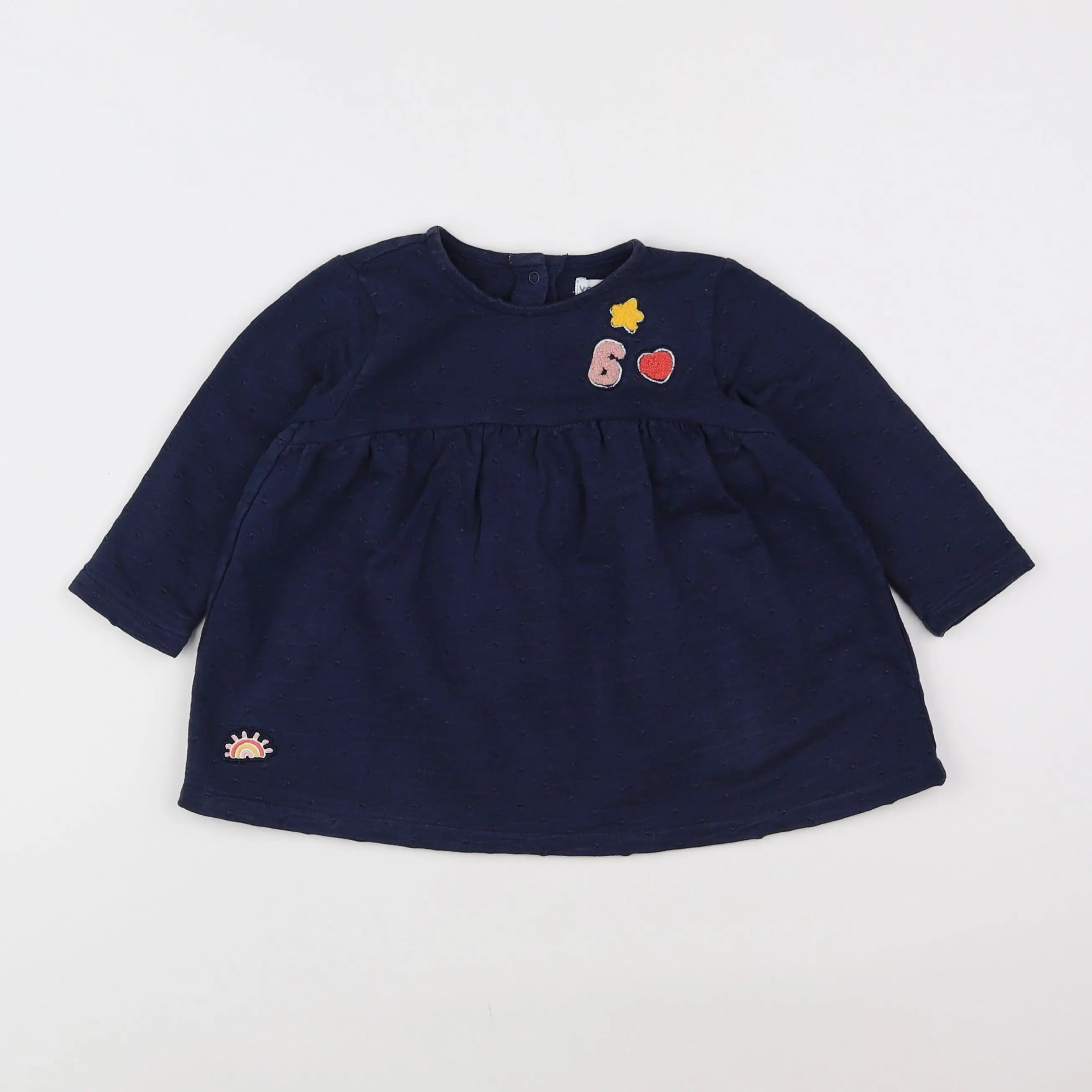Vertbaudet - robe bleu - 12 mois