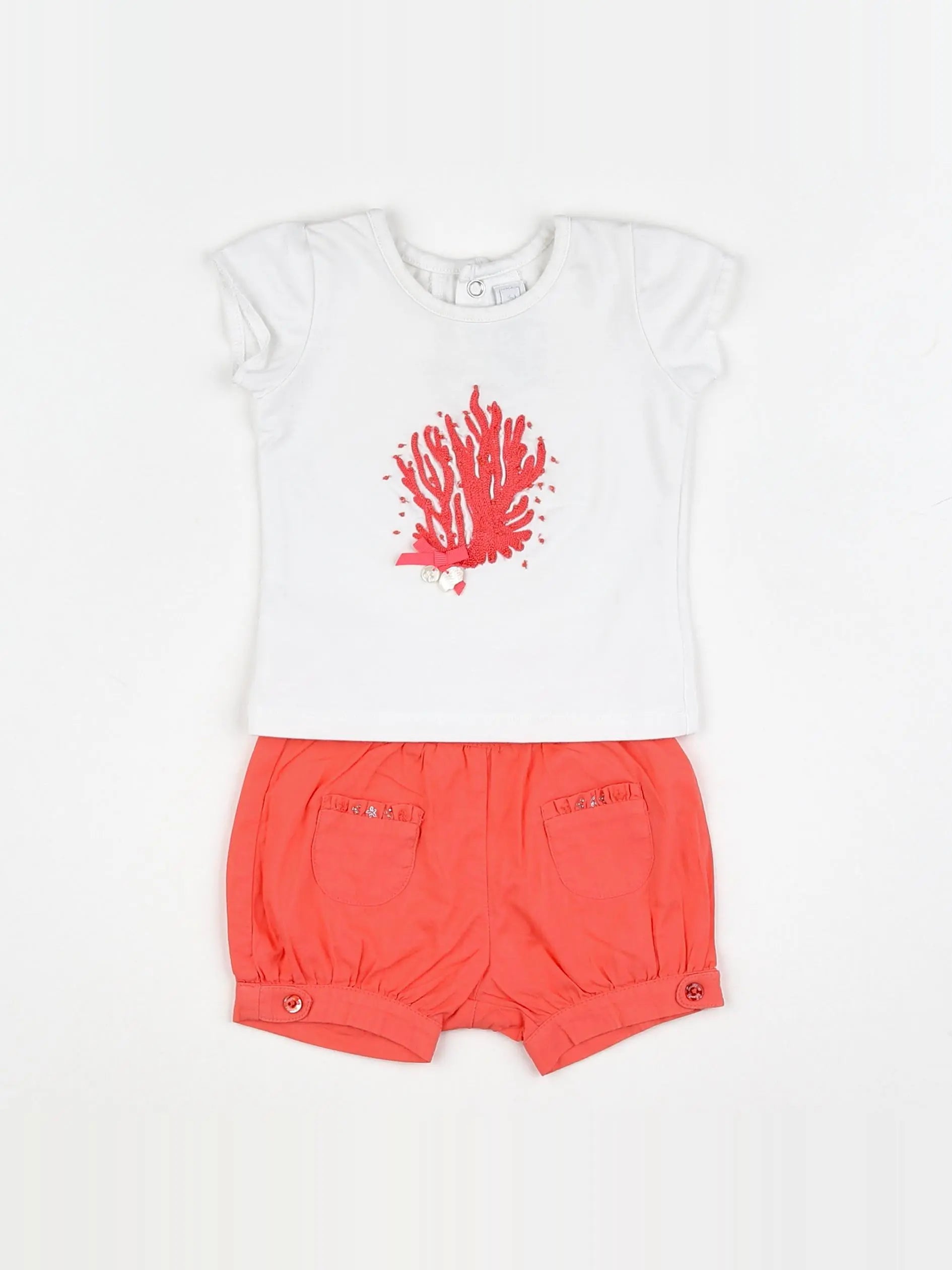 Tartine & Chocolat - ensemble blanc, rose - 3 mois