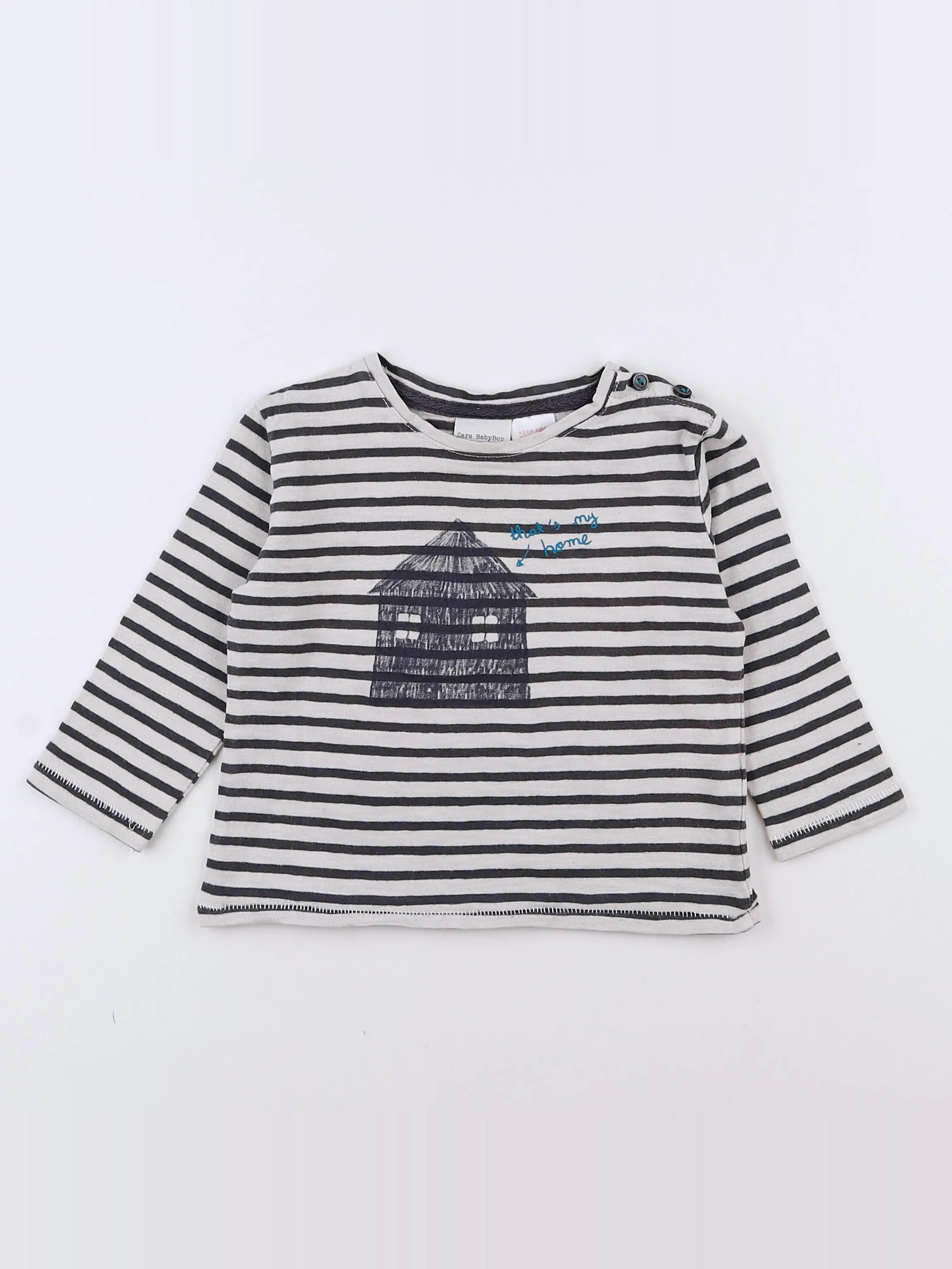 Zara - tee-shirt gris - 9/12 mois