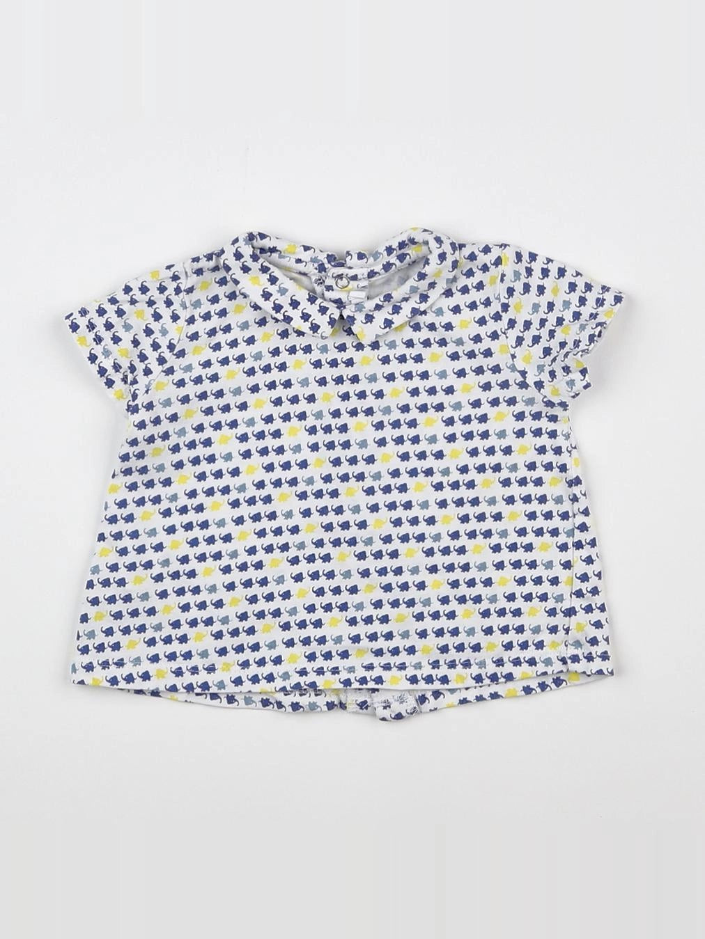 Boutchou - tee-shirt jaune, bleu - 3 mois