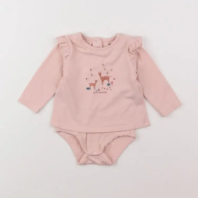 Vertbaudet - body vetement rose - 3 mois