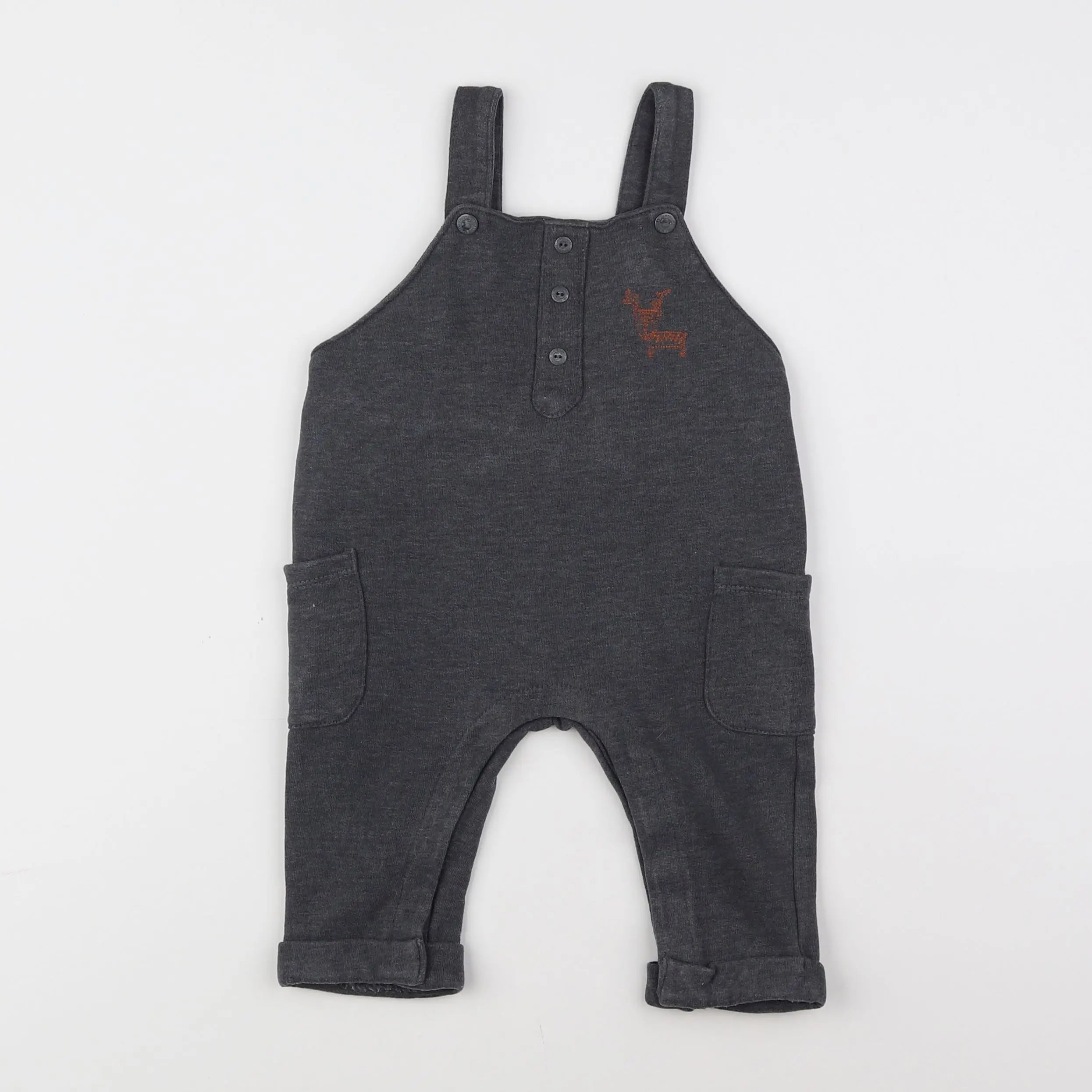 Vertbaudet - salopette gris - 12 mois