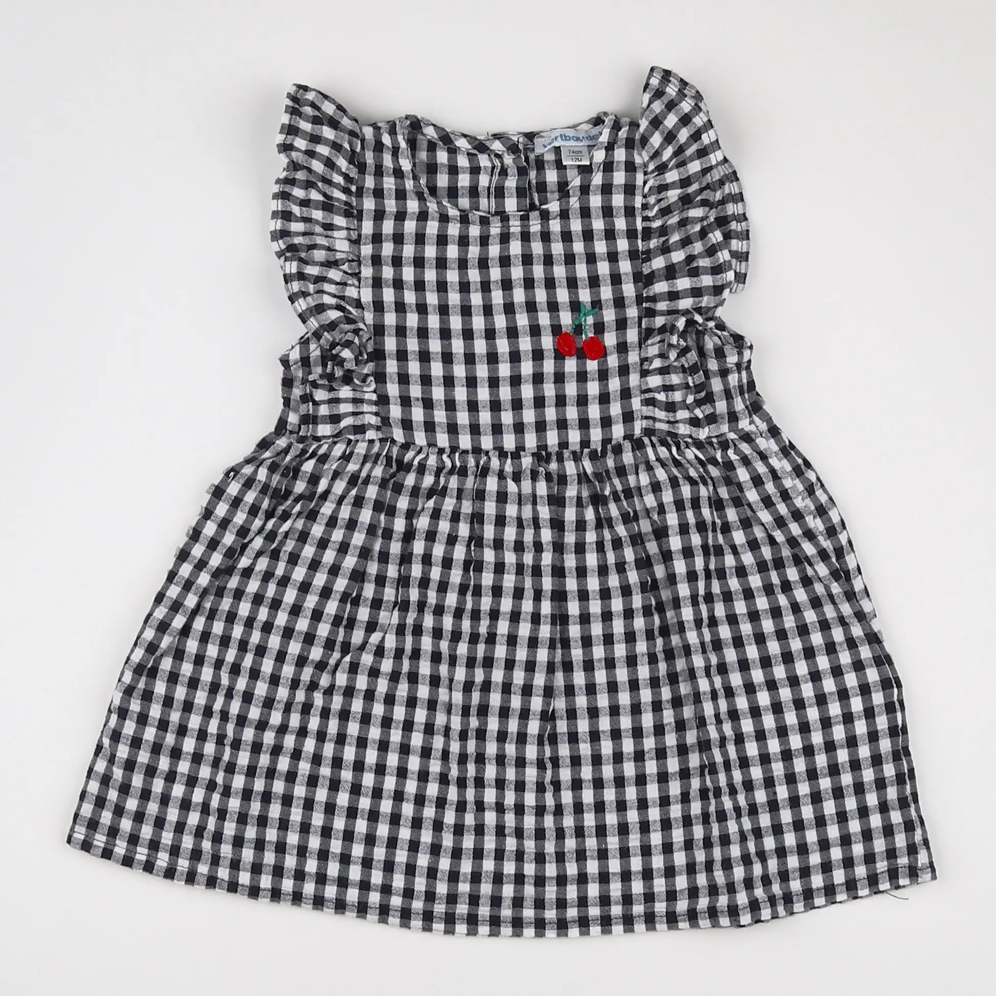 Vertbaudet - robe blanc, noir - 12 mois