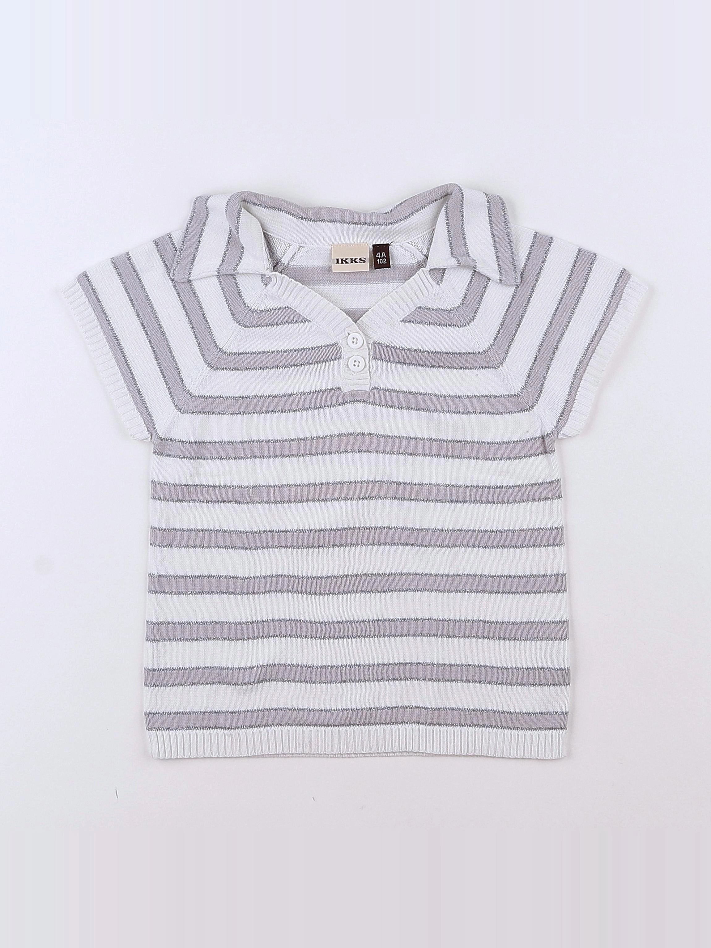 IKKS - pull argent, marron, beige - 4 ans