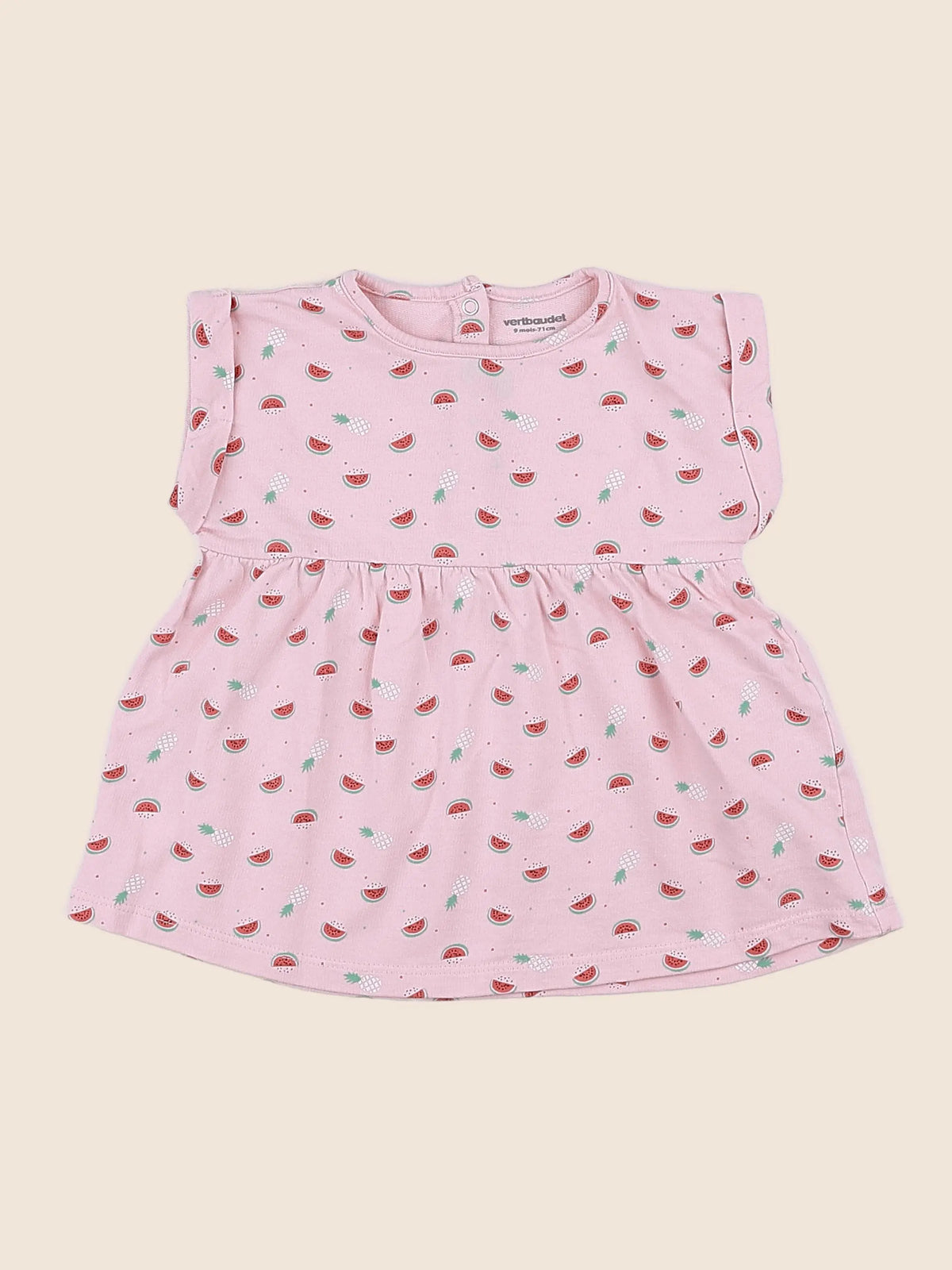 Vertbaudet - robe rose - 9 mois