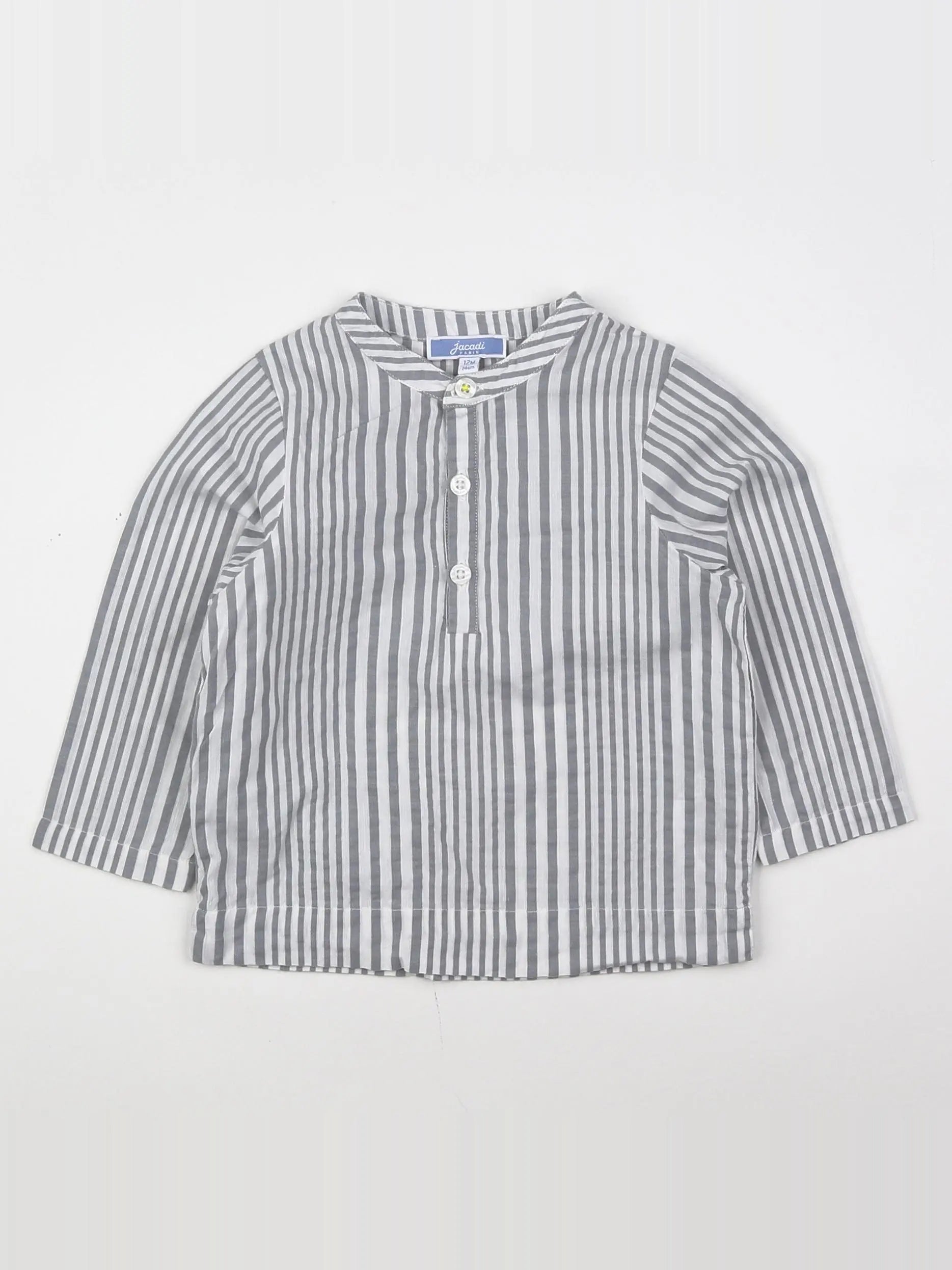 Jacadi - chemise blanc, gris - 12 mois