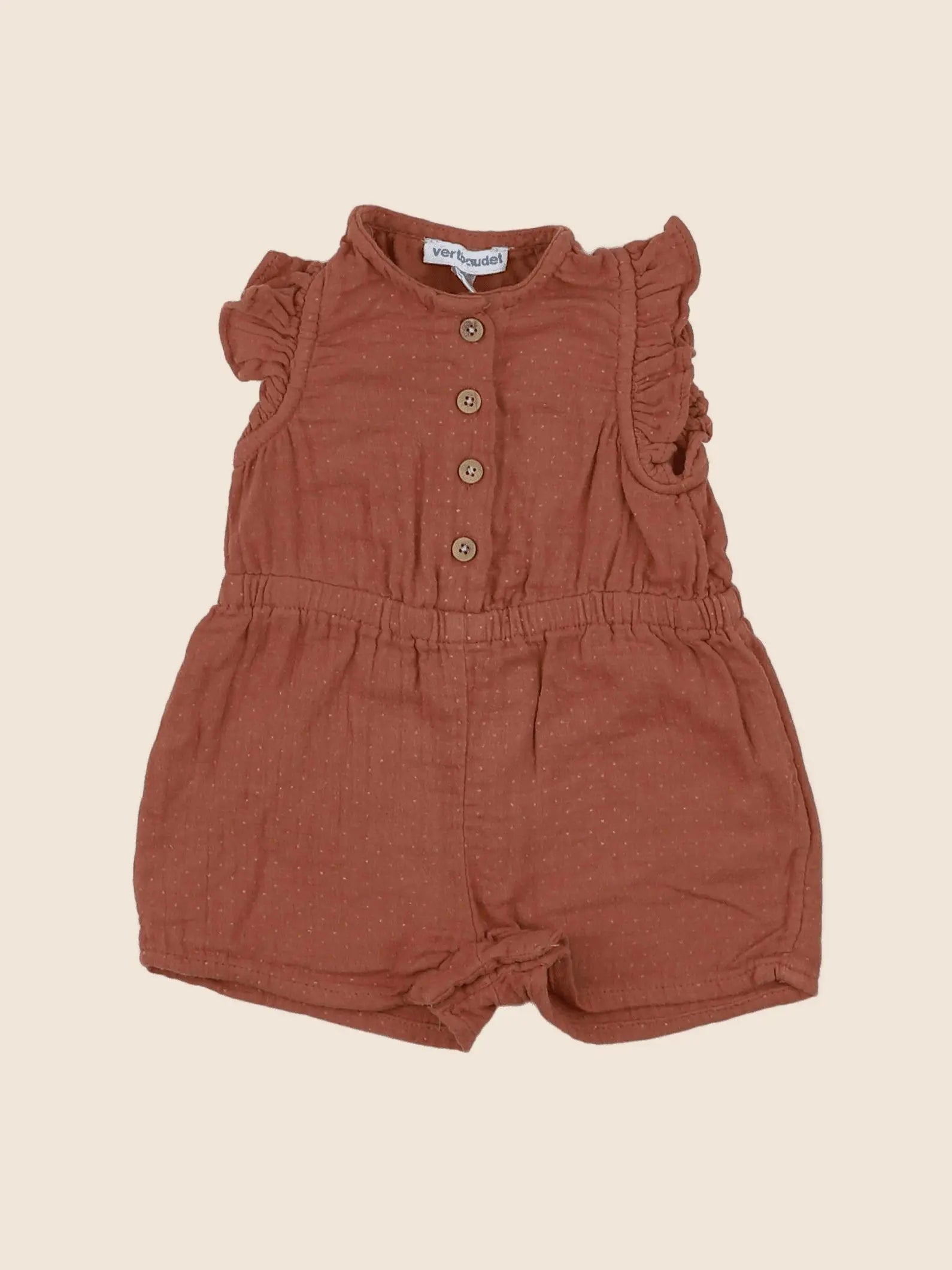 Vertbaudet - combinaison marron - 6 mois
