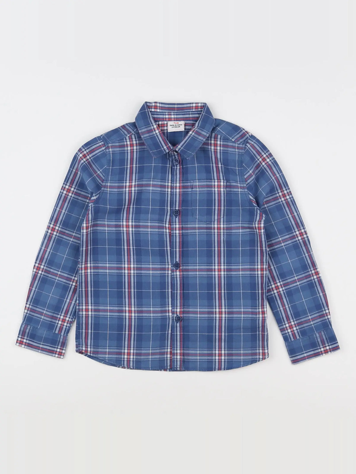 Tape à l'oeil - chemise bleu, rouge - 4 ans