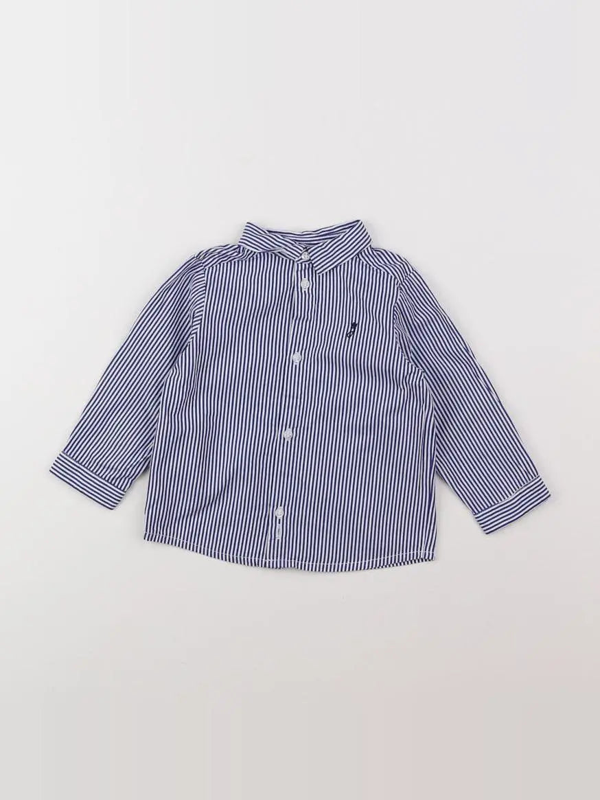 Jacadi - chemise blanc, bleu - 12 mois