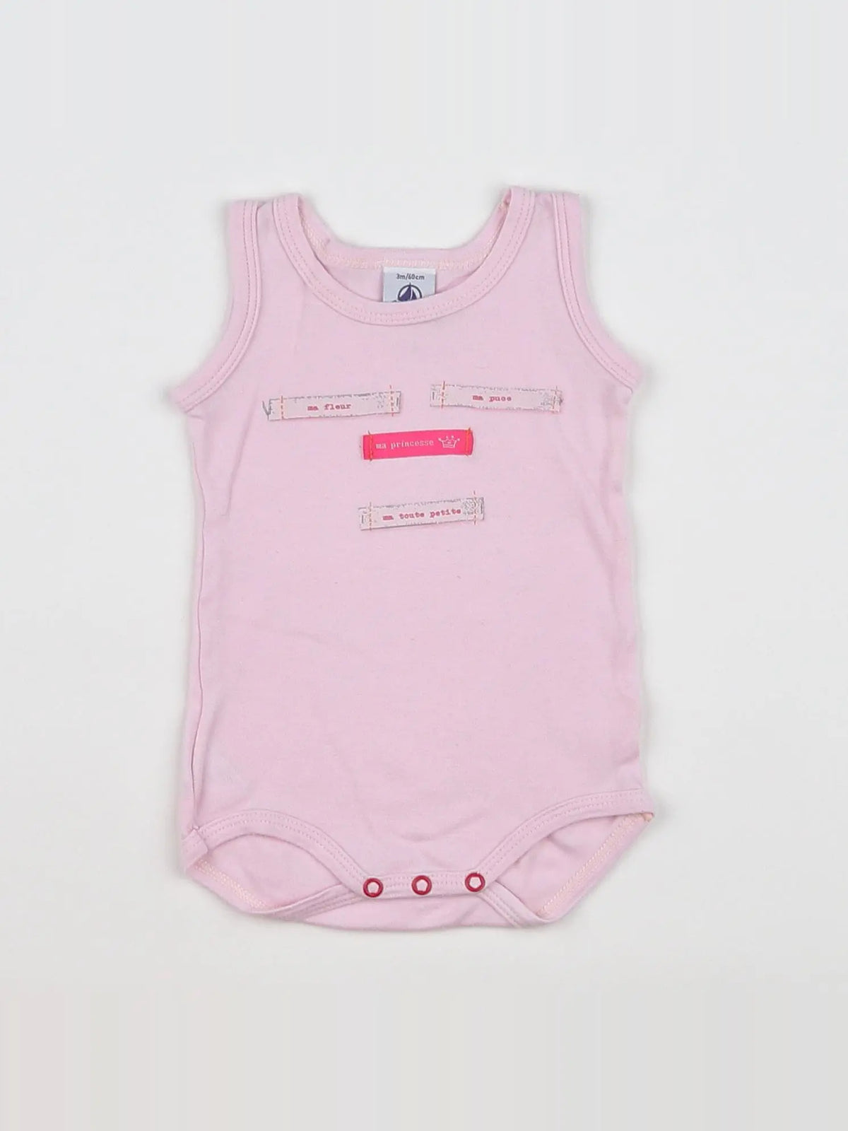 Petit Bateau - body rose - 3 mois