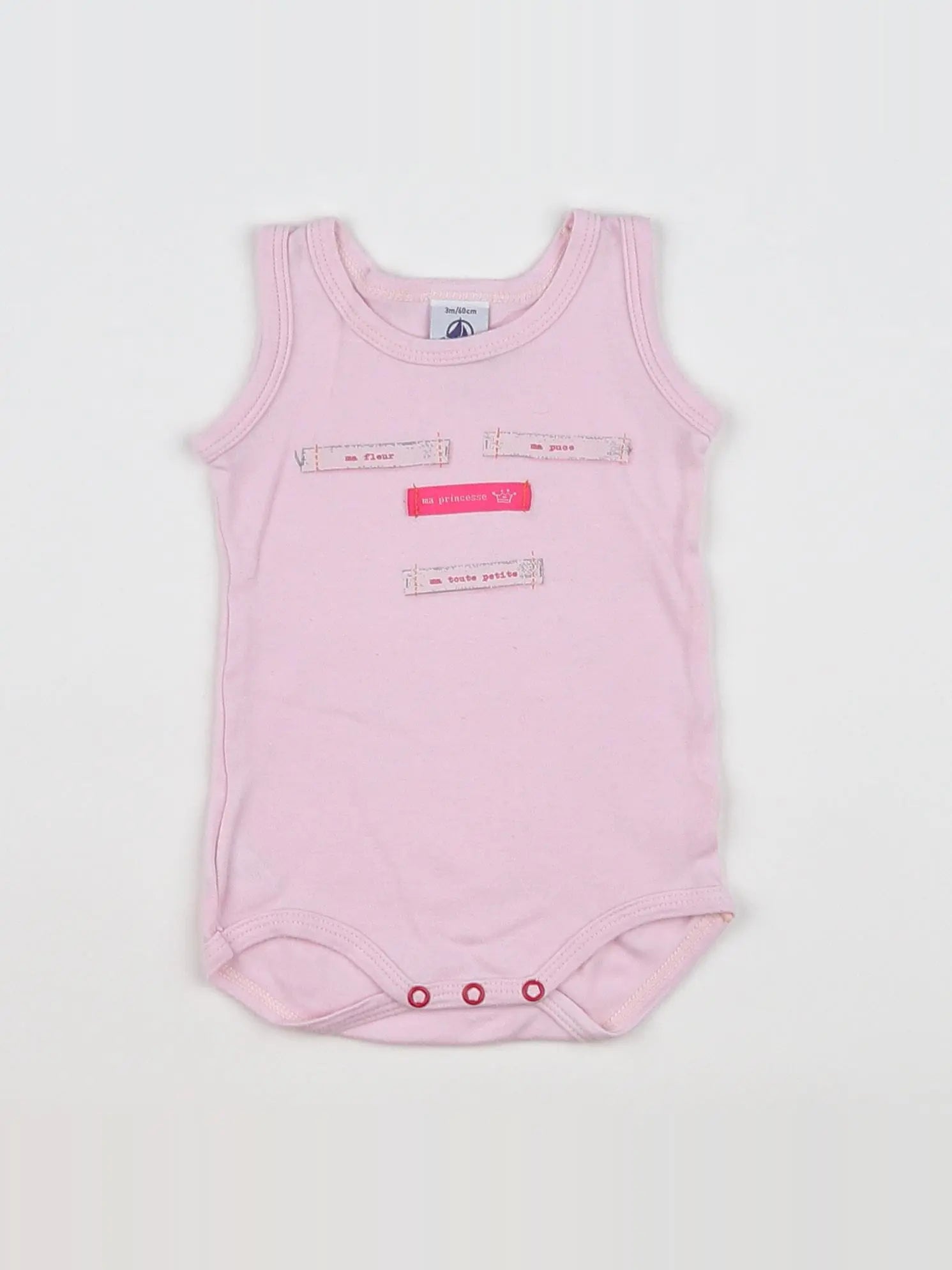 Petit Bateau - body rose - 3 mois