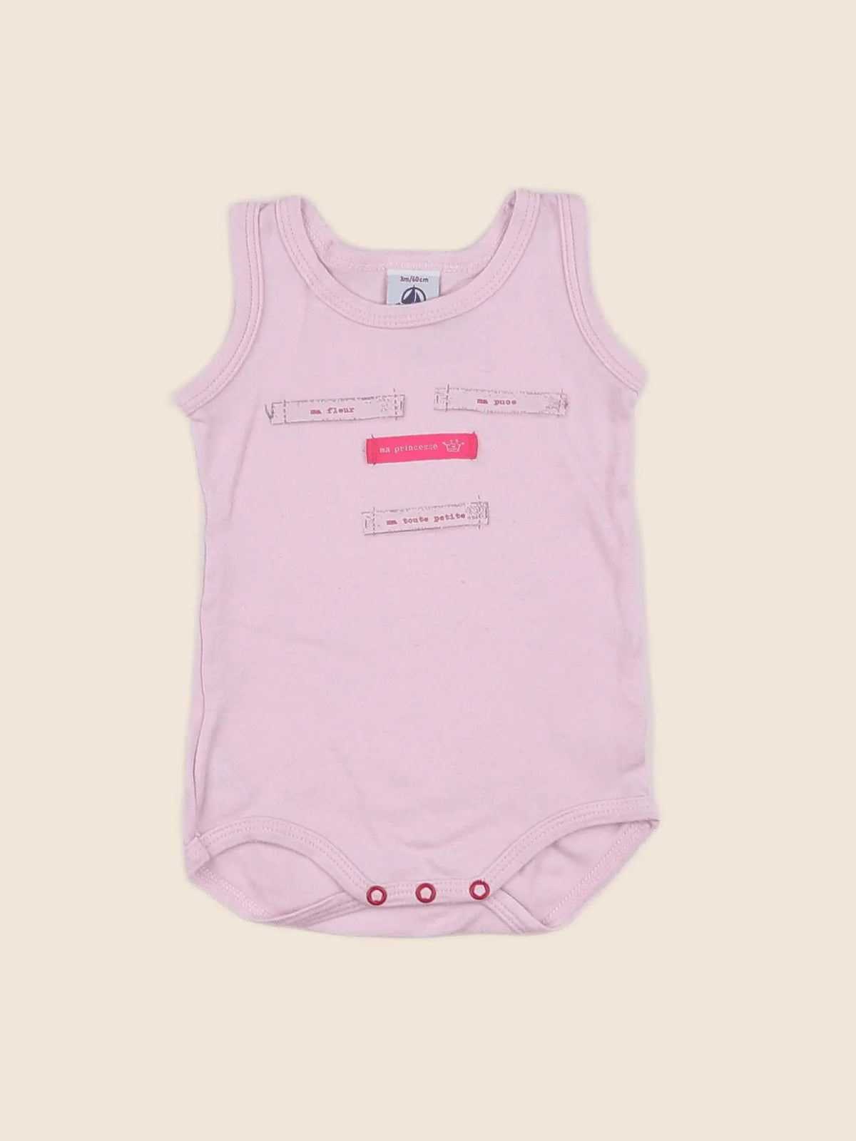 Petit Bateau - body rose - 3 mois