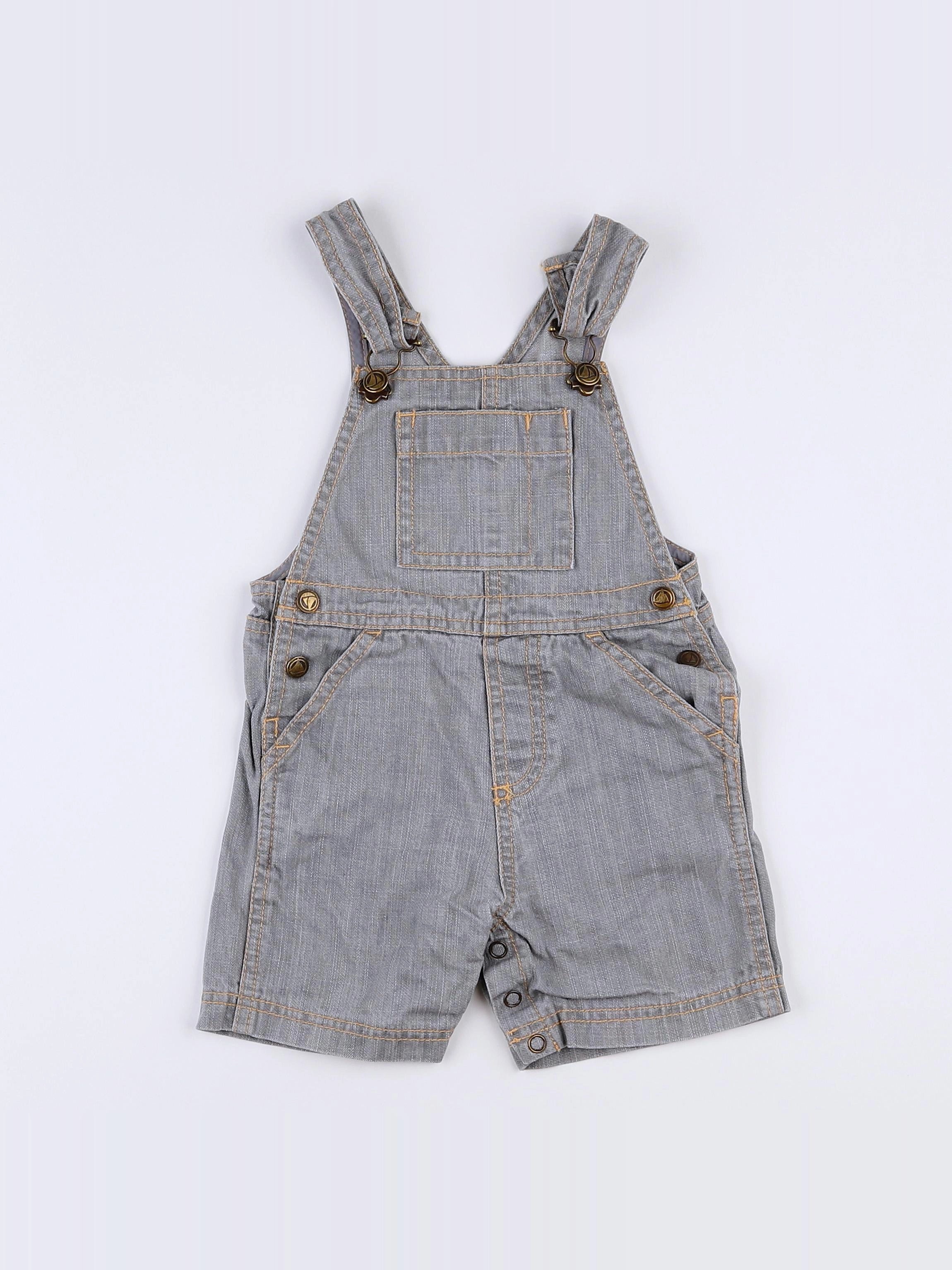 Petit Bateau - salopette gris - 12 mois