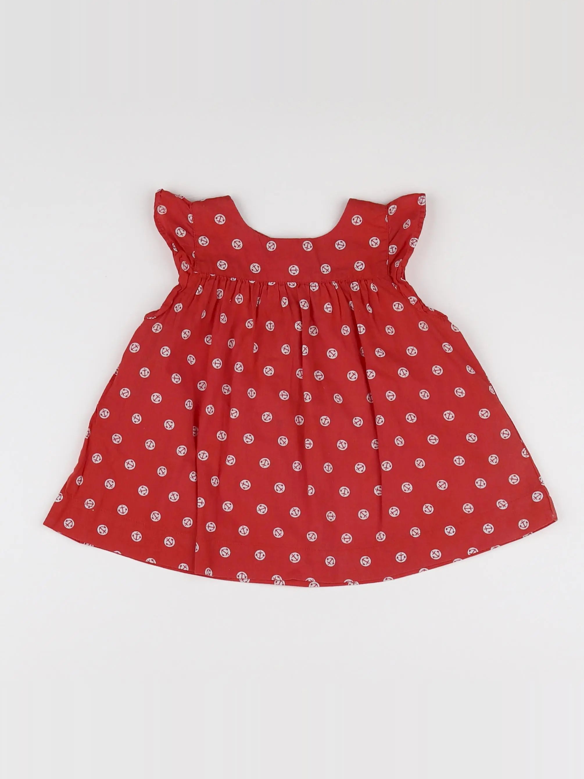 Boutchou - robe rouge, blanc - 18 mois