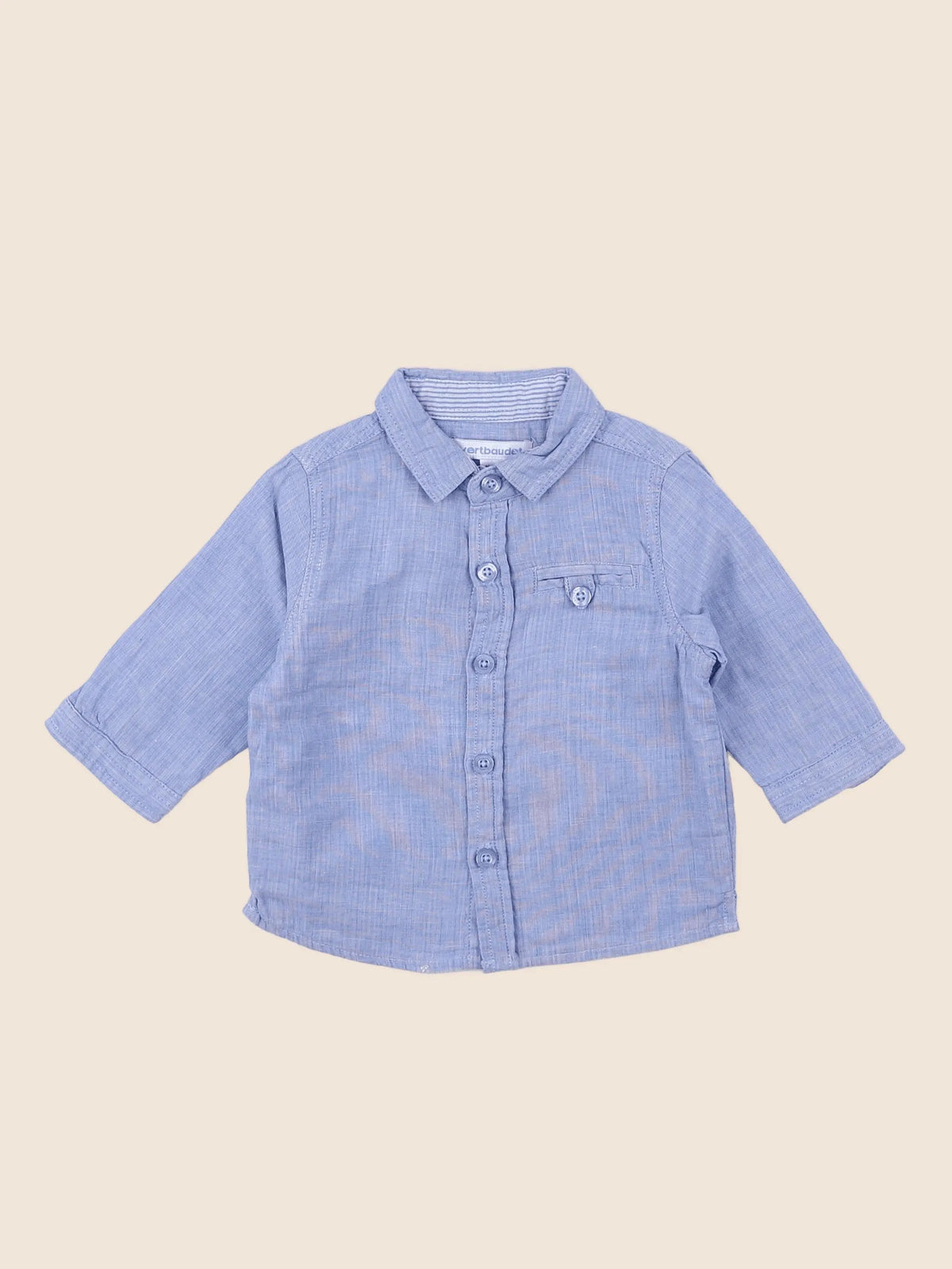 Vertbaudet - chemise bleu - 3 mois