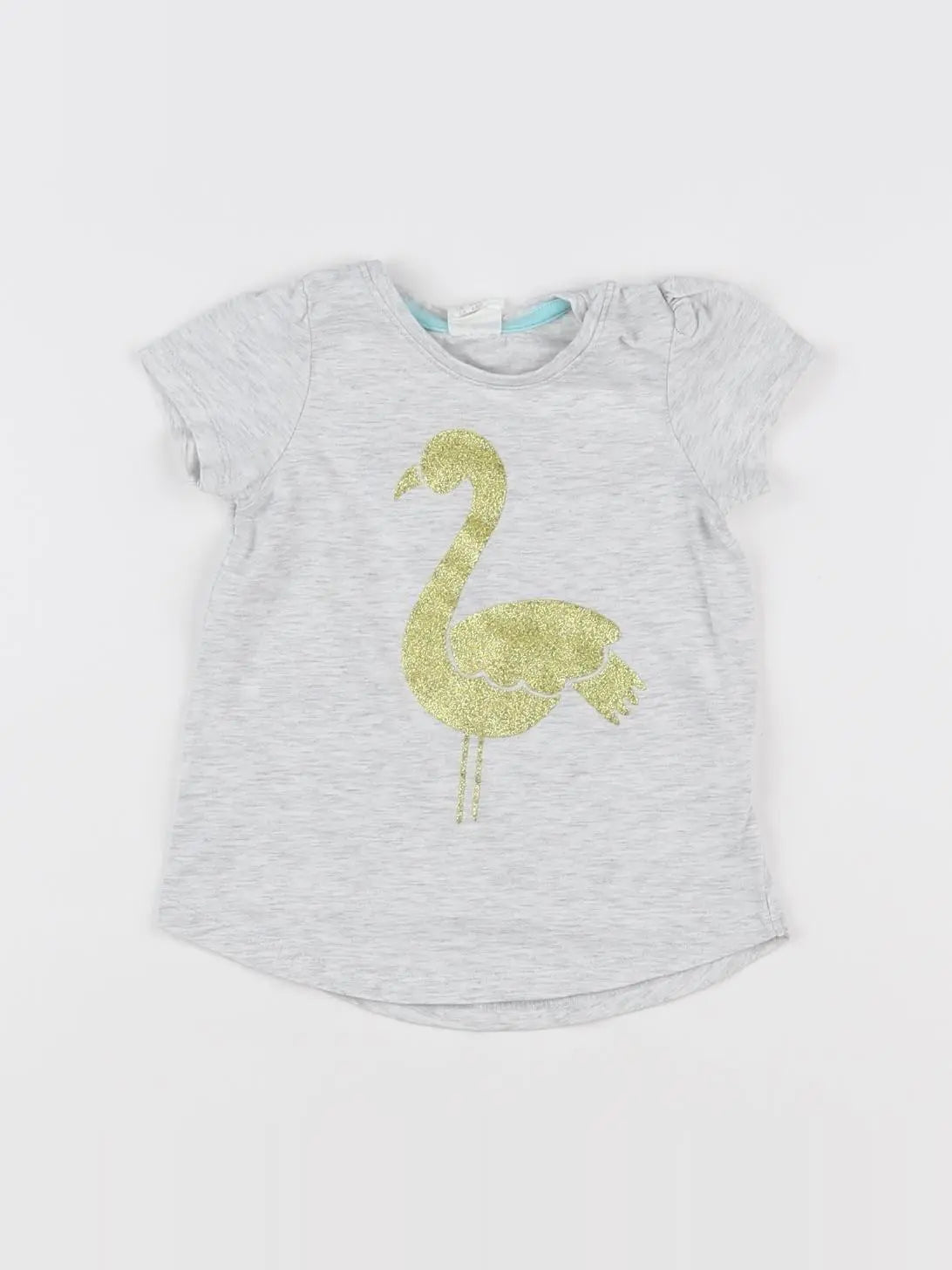 H&M - tee-shirt gris, or - 3/6 mois