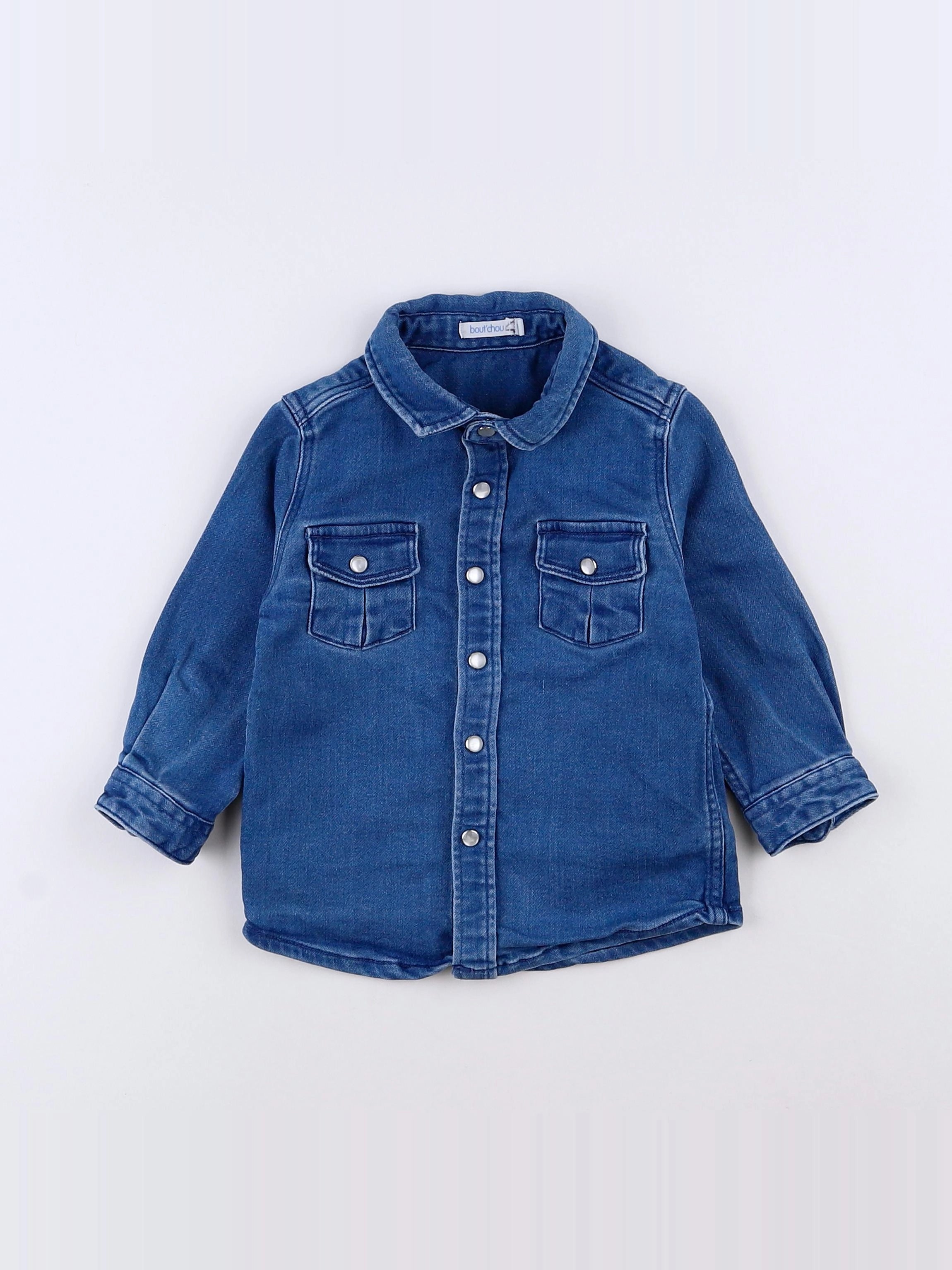 Boutchou - chemise bleu - 12 mois