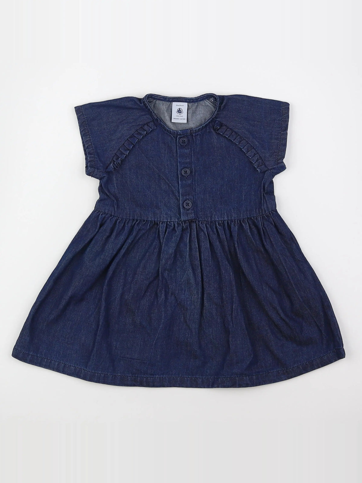 Petit Bateau - robe bleu - 12 mois