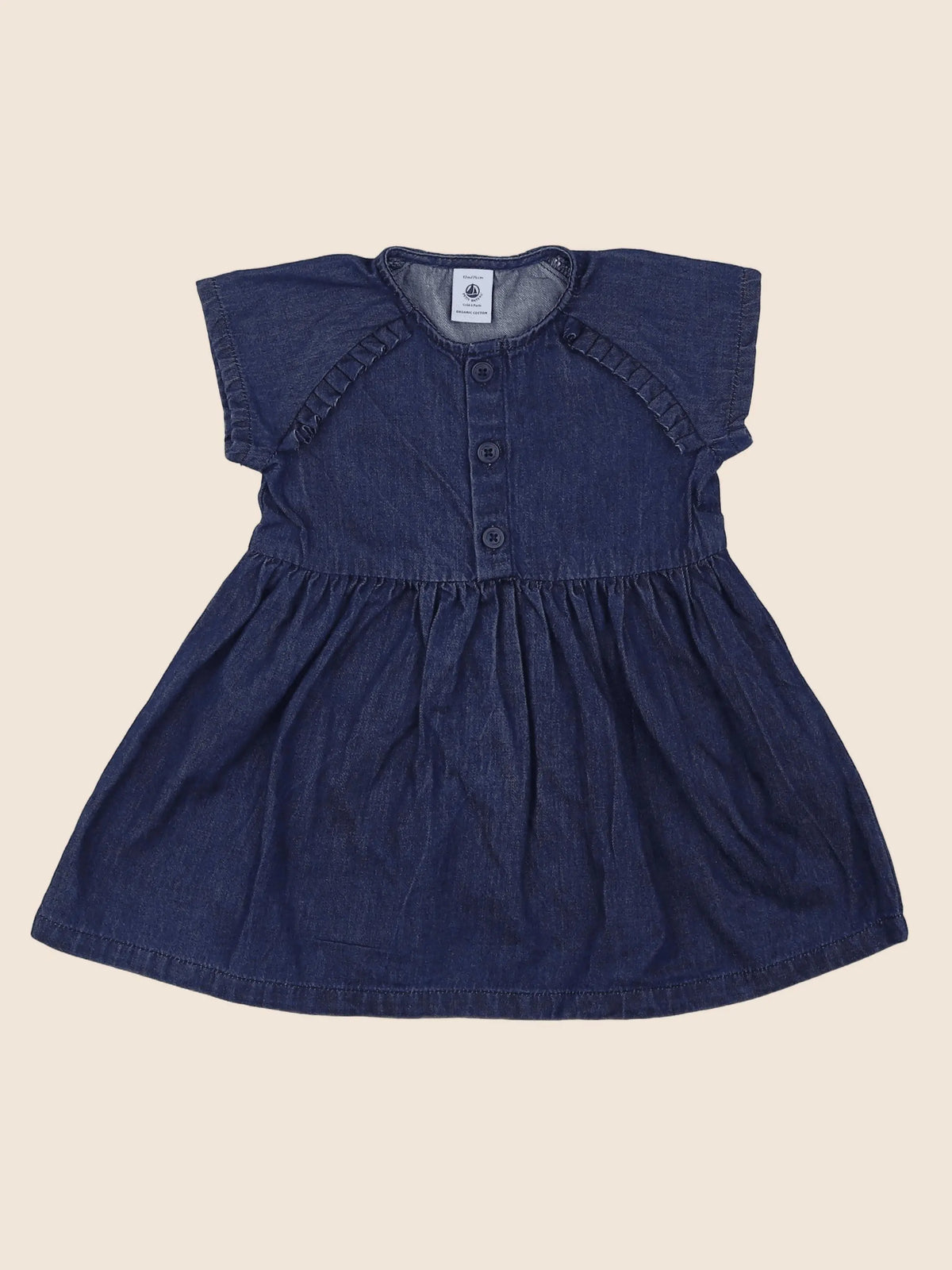 Petit Bateau - robe bleu - 12 mois