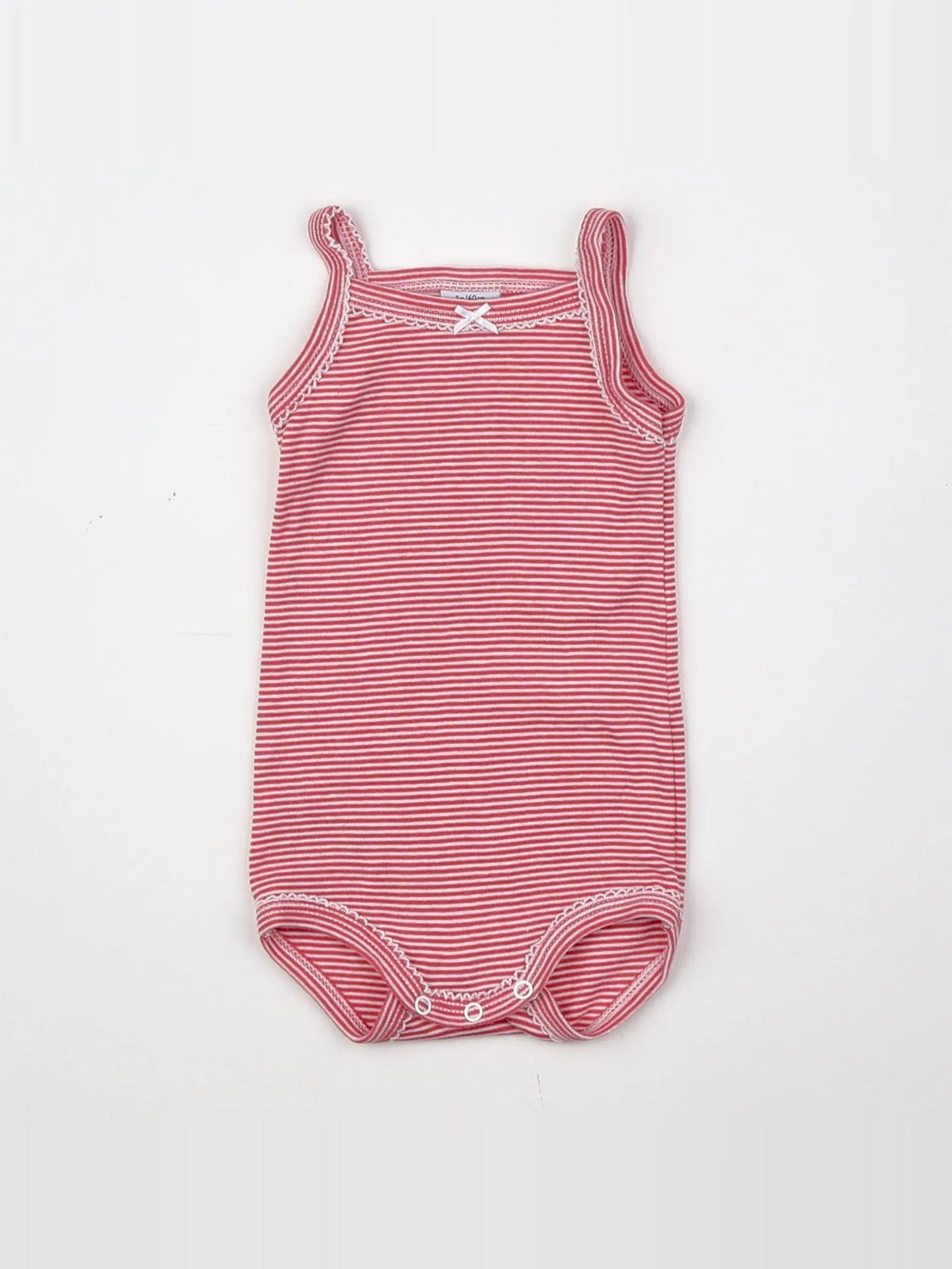 Petit Bateau - body blanc, rose - 3 mois