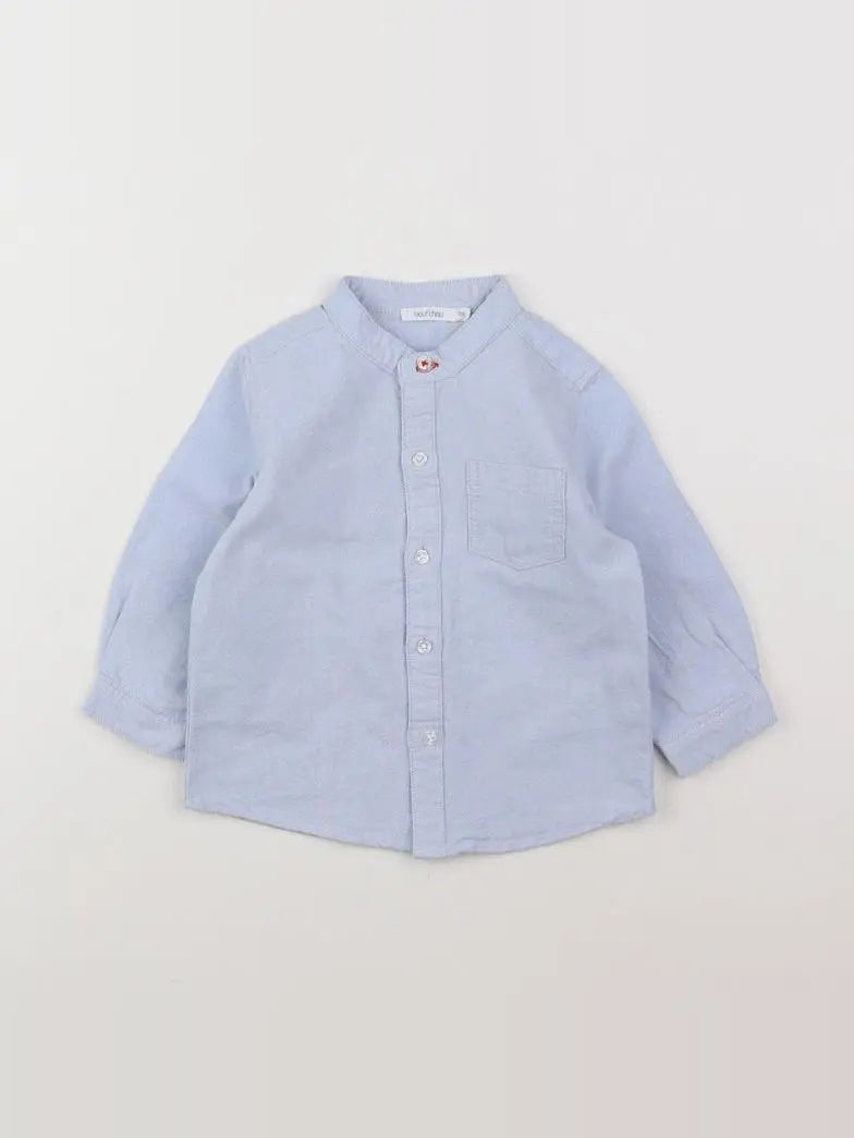 Boutchou - chemise bleu - 12 mois