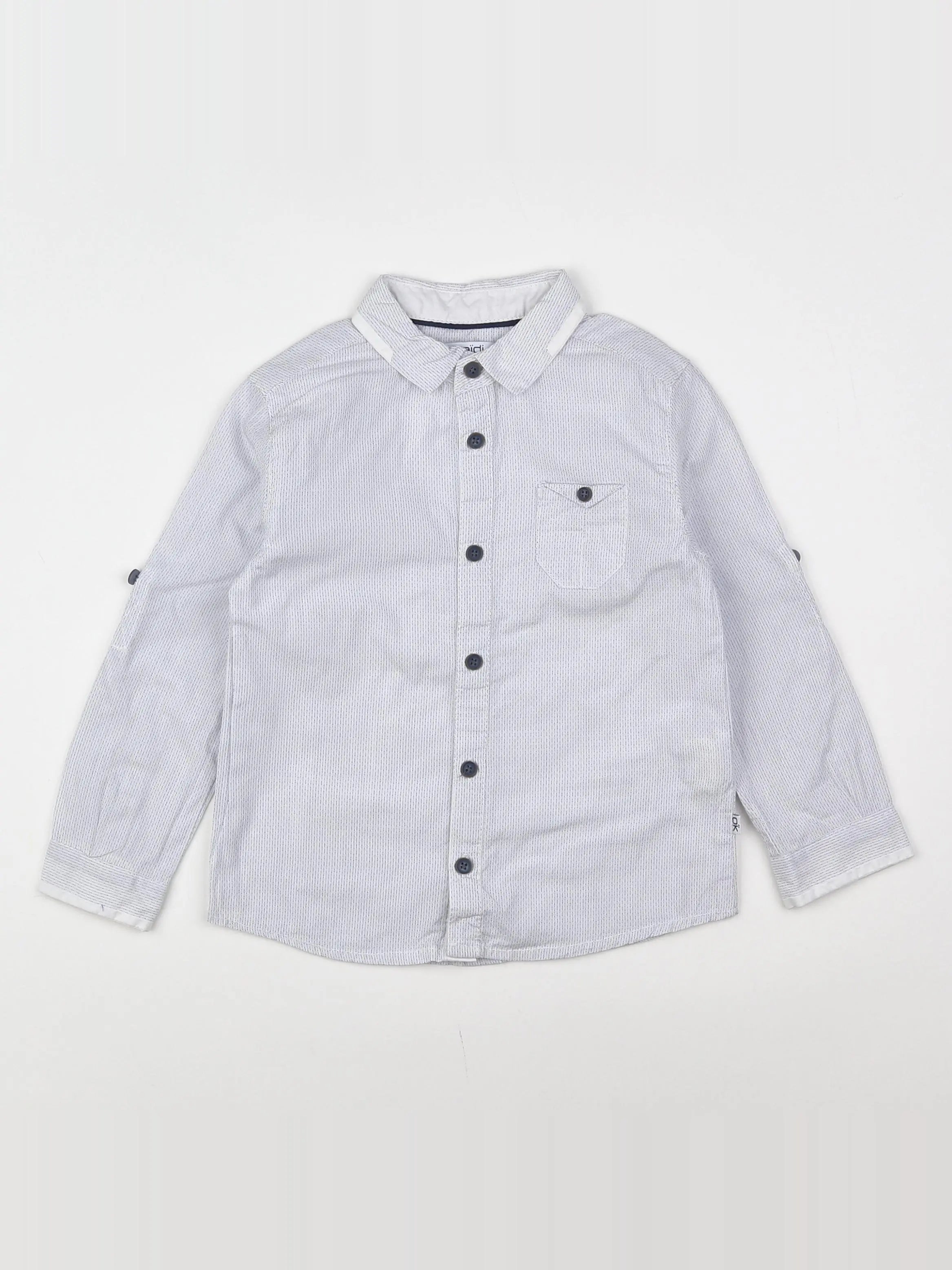 Okaidi - chemise blanc, bleu - 3 ans