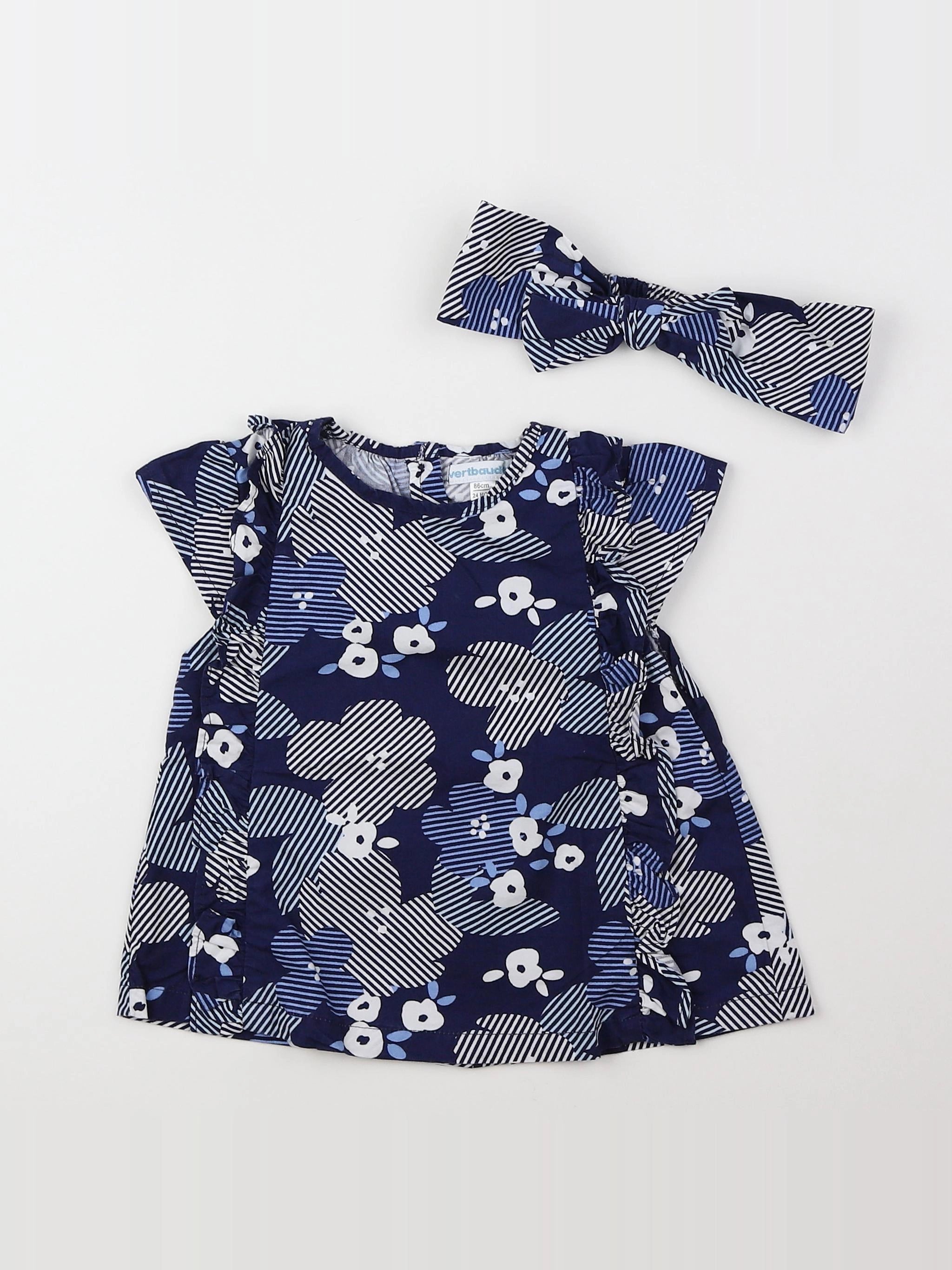 Vertbaudet - blouse bleu - 2 ans