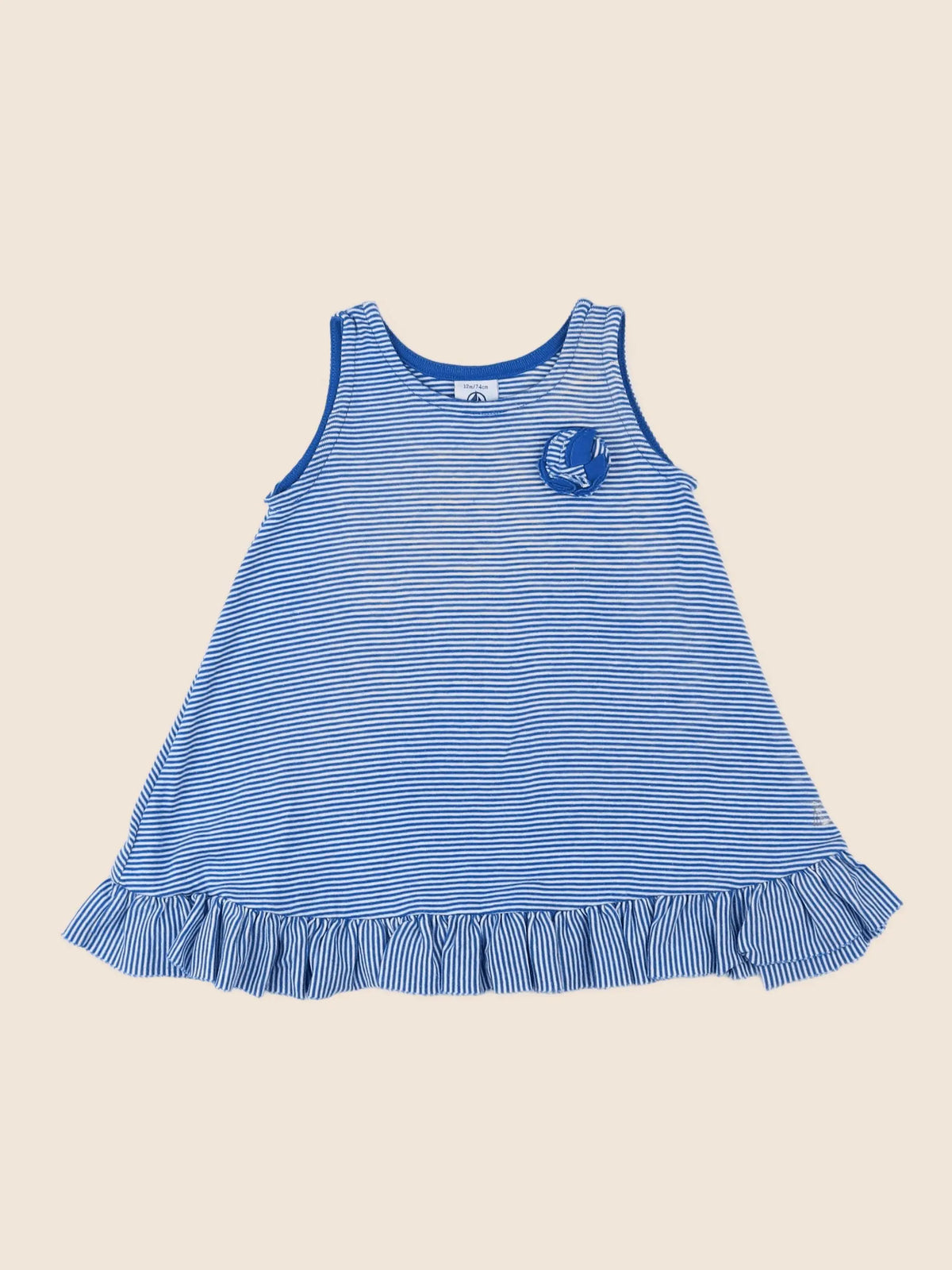 Petit Bateau - robe bleu - 12 mois