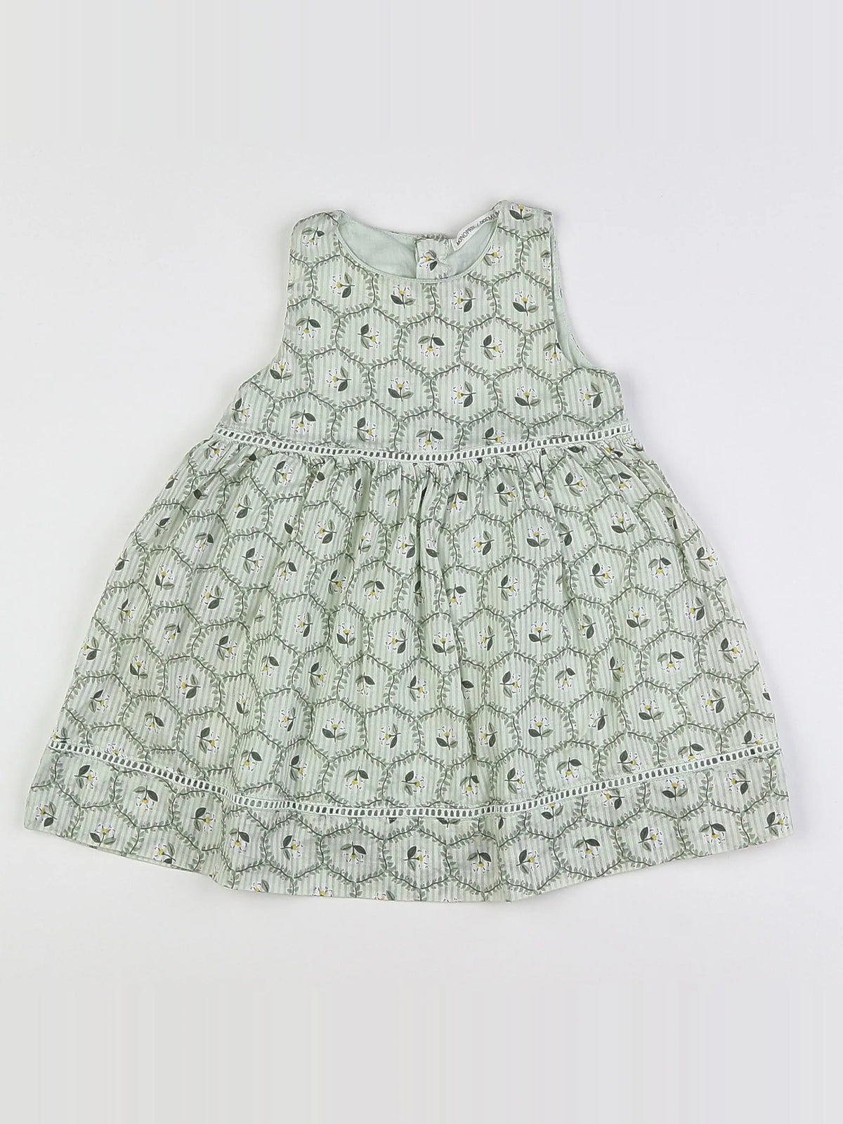Monoprix - robe vert - 12 mois