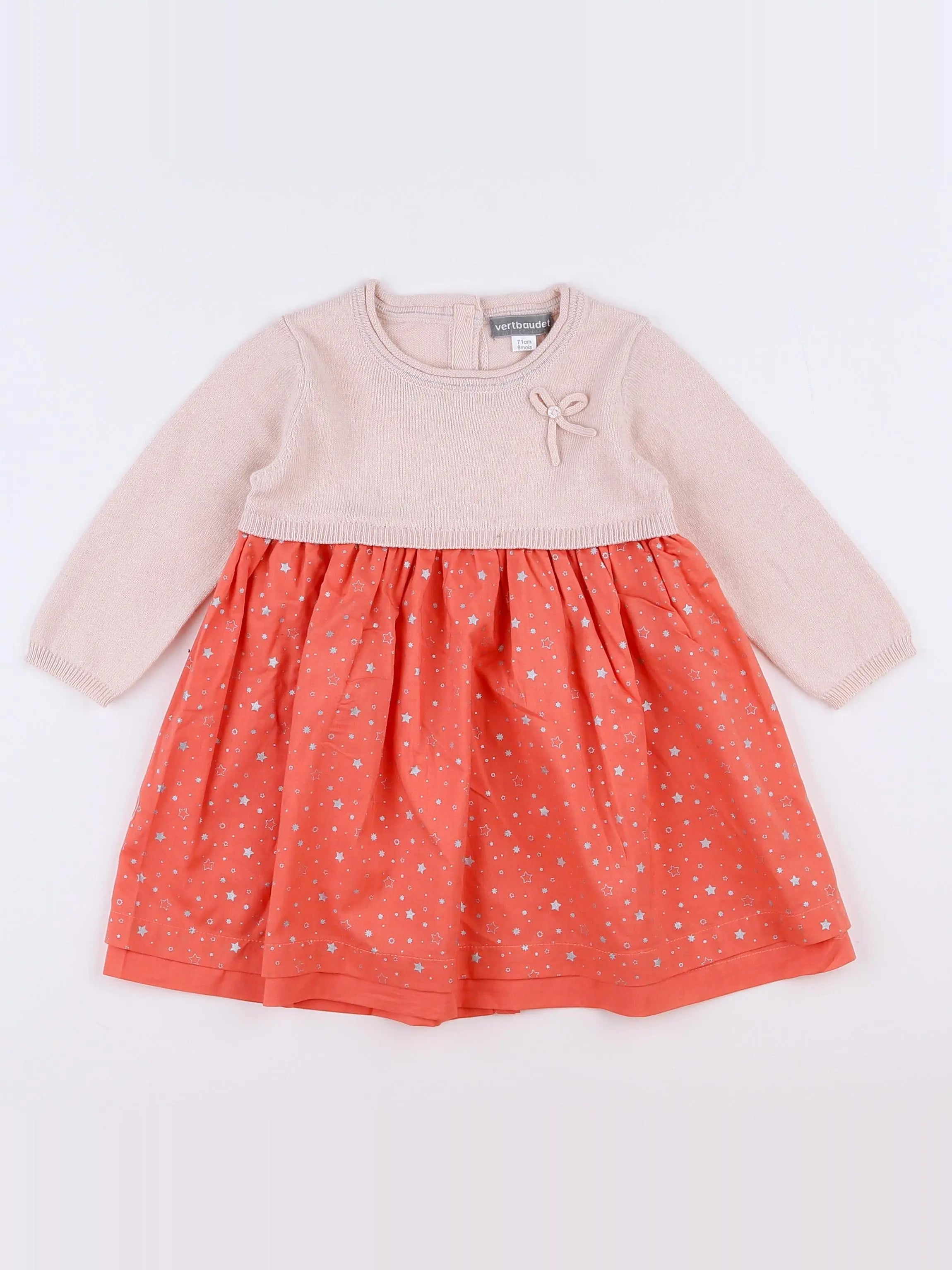 Vertbaudet - robe rose - 9 mois