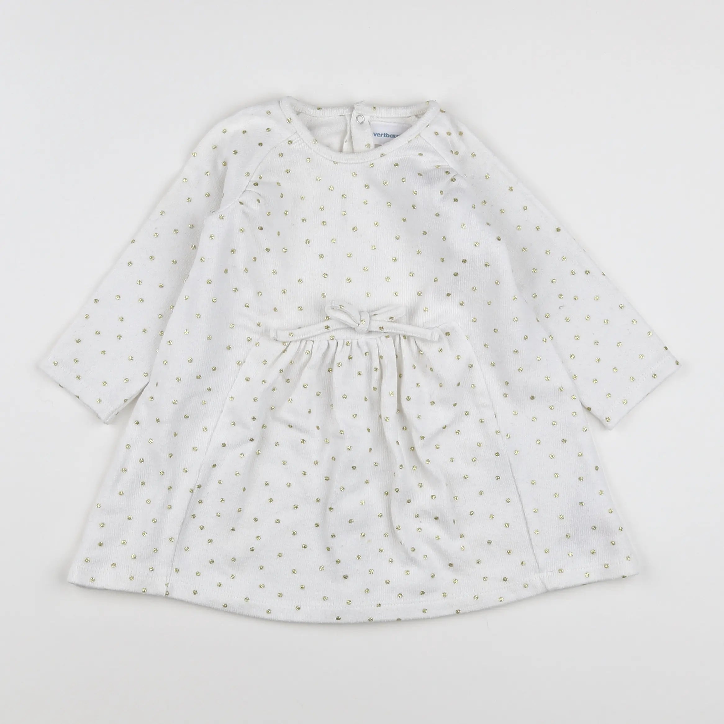 Vertbaudet - robe blanc, or - 18 mois