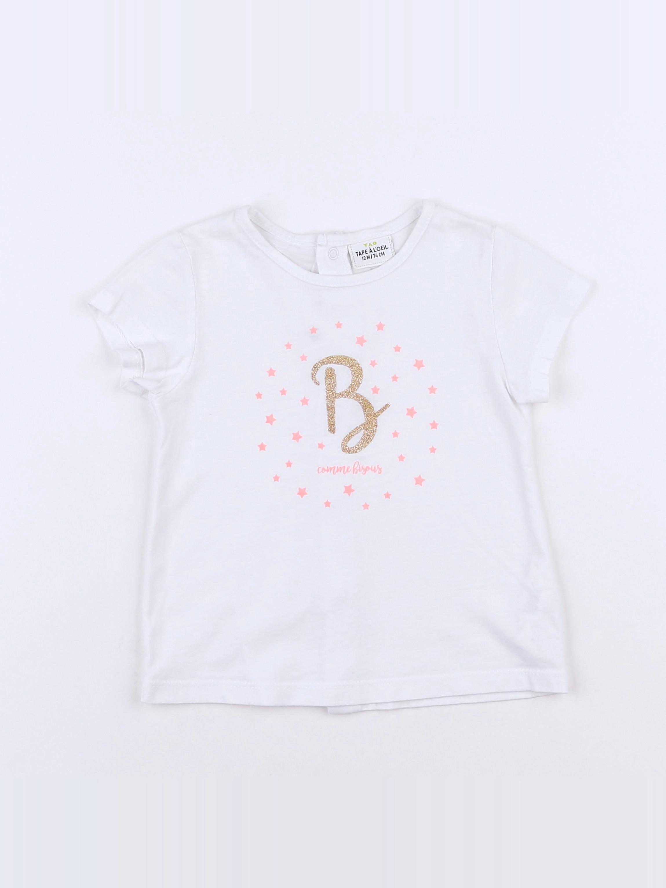 Tape à l'oeil - tee-shirt blanc - 12 mois