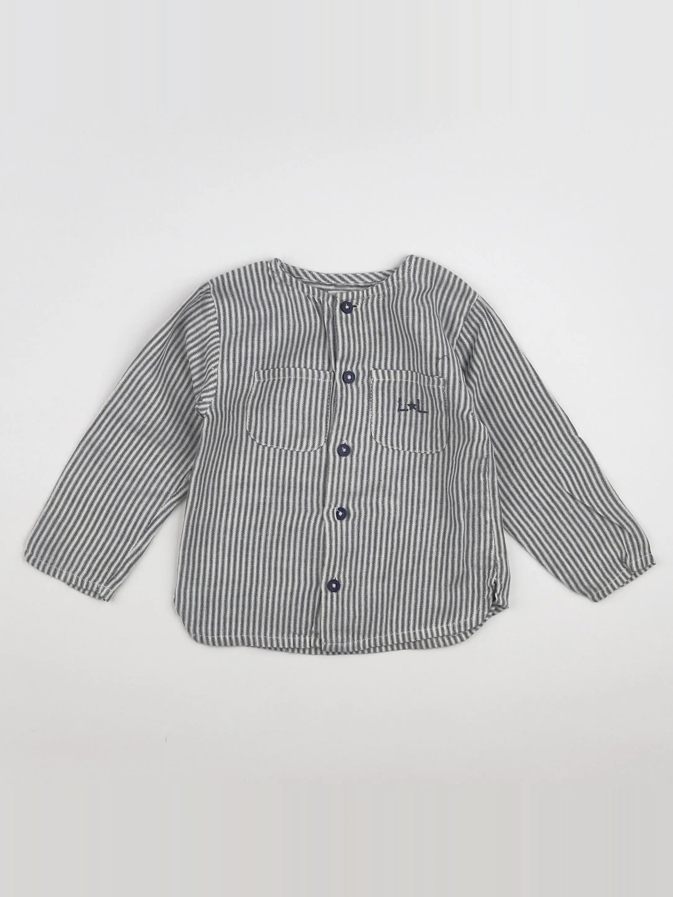 Louis Louise - chemise blanc, bleu - 18 mois