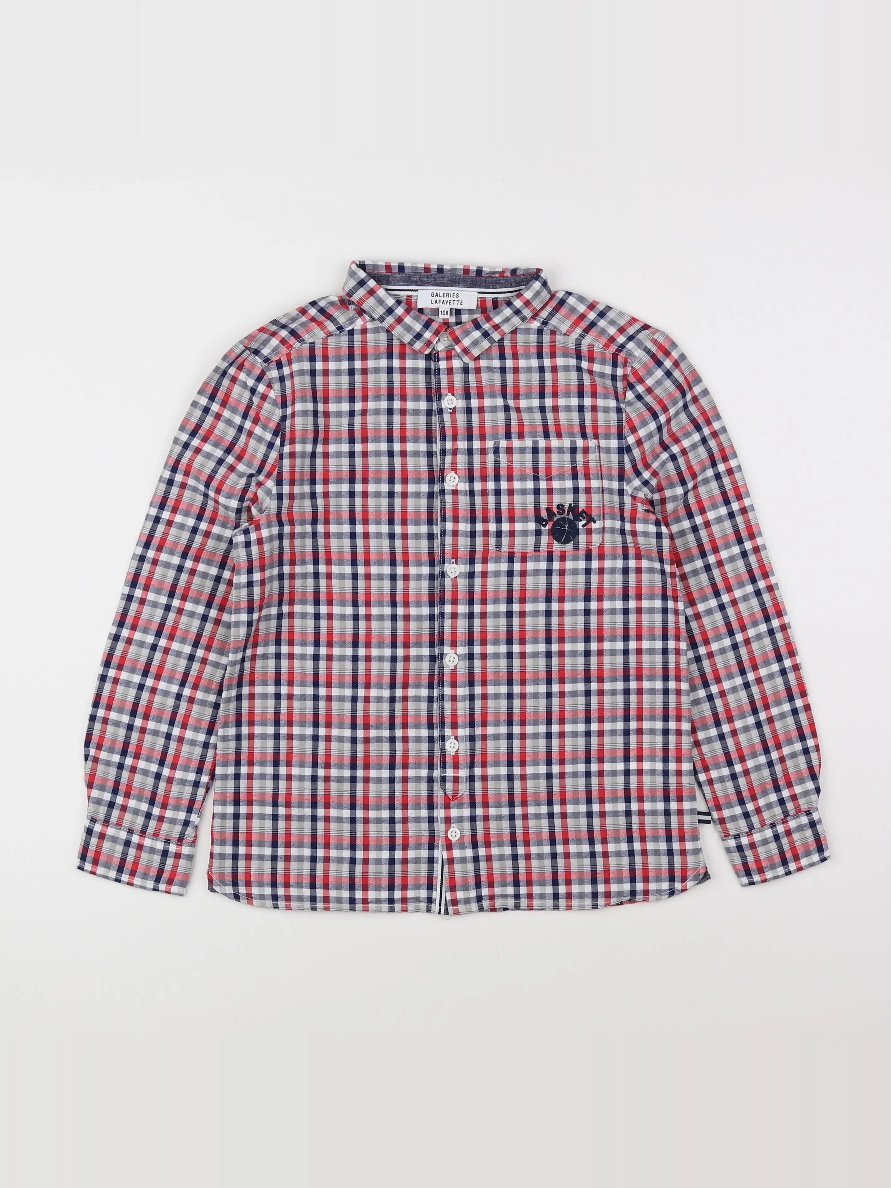 Galeries Lafayette - chemise Blanc,Rouge - 10 ans
