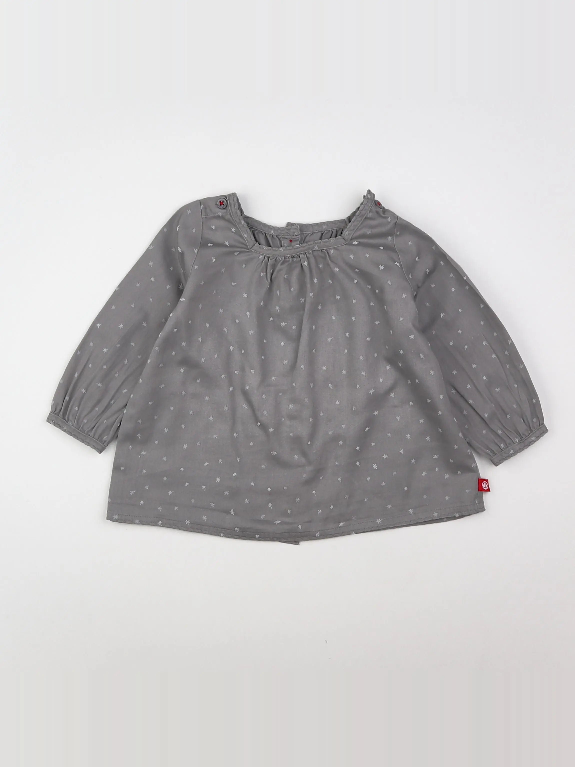 Petit Bateau - blouse gris - 12 mois