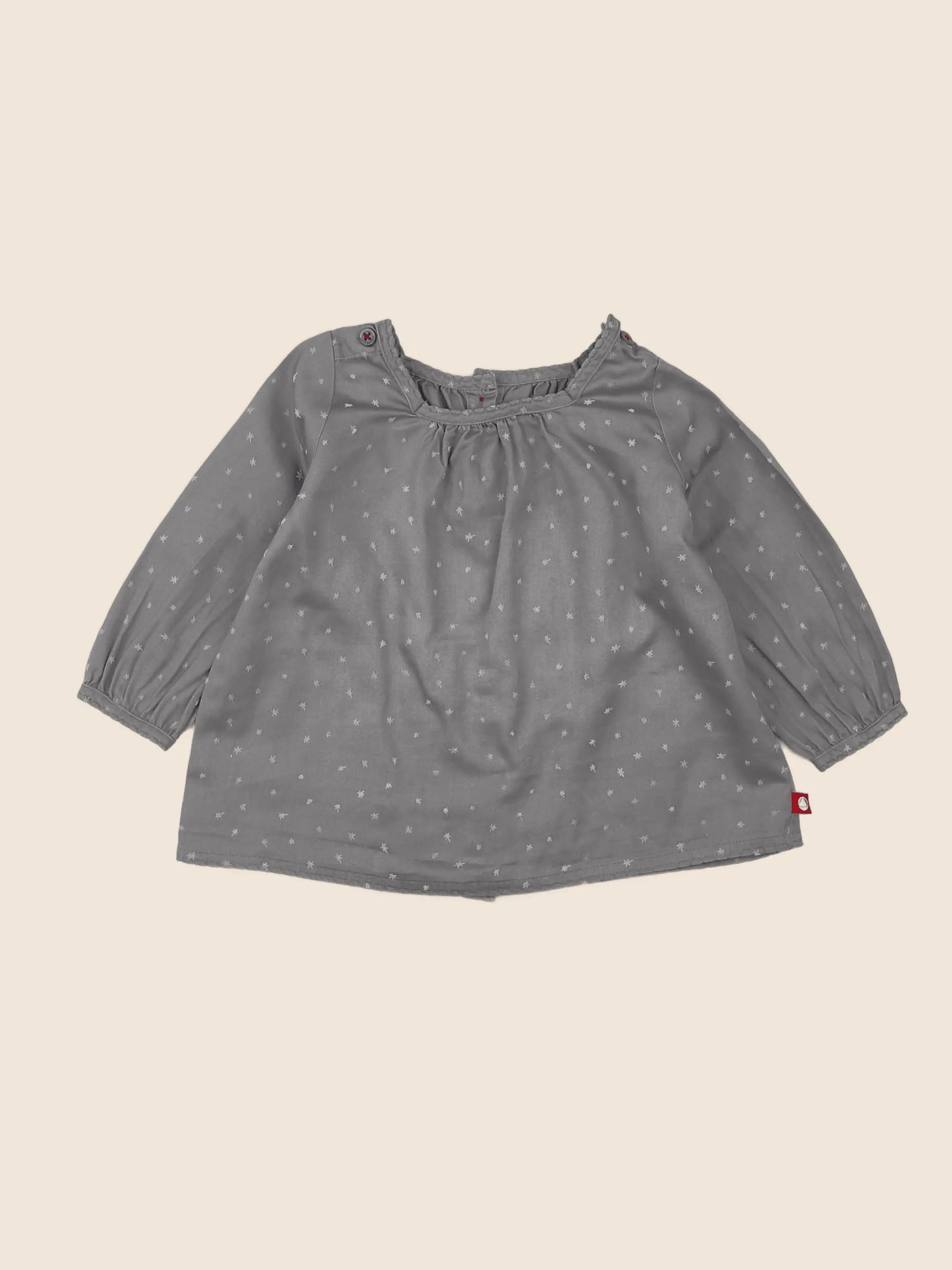 Petit Bateau - blouse gris - 12 mois