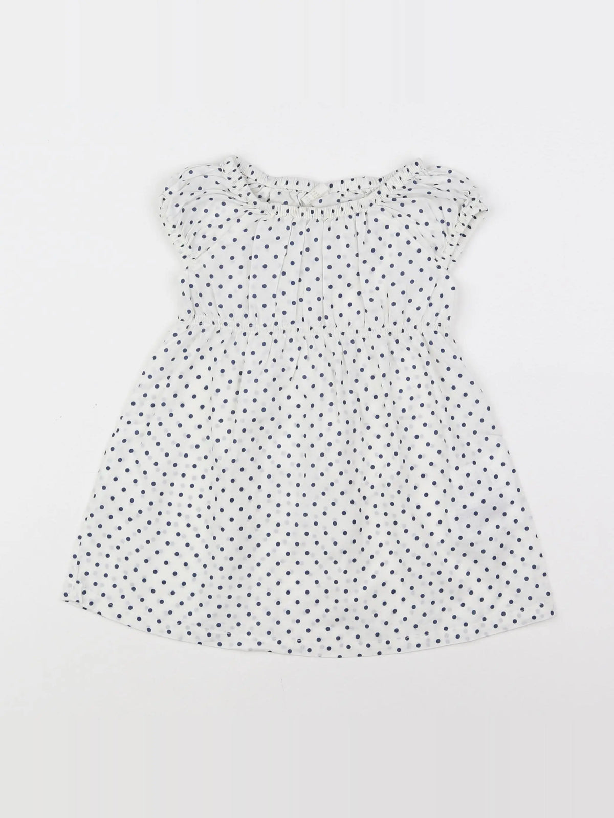 H&M - robe blanc, bleu - 6/9 mois