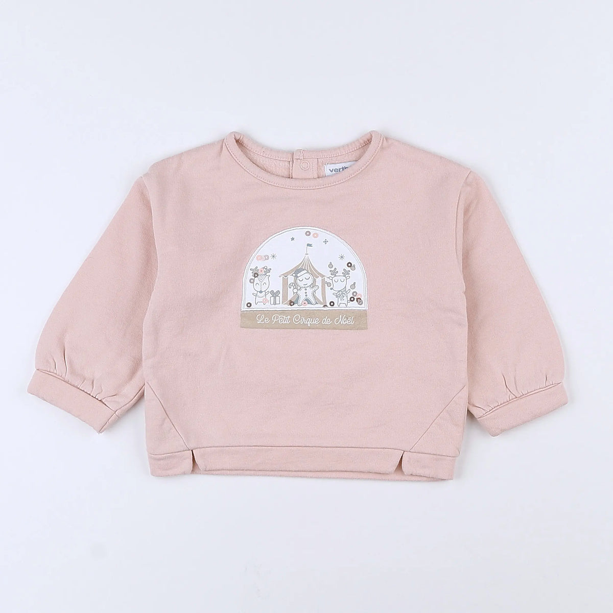 Vertbaudet - sweat rose - 12 mois