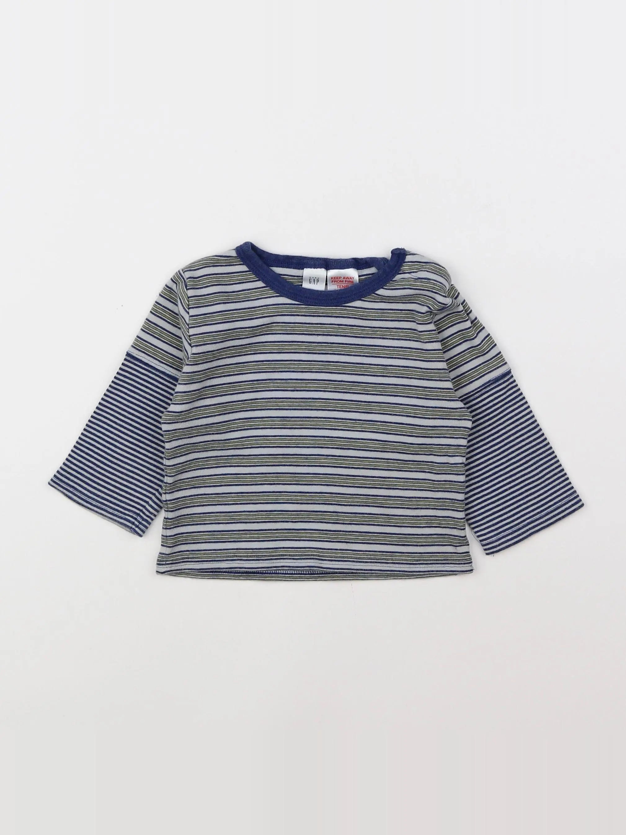 GAP - tee-shirt bleu, gris - 3/6 mois