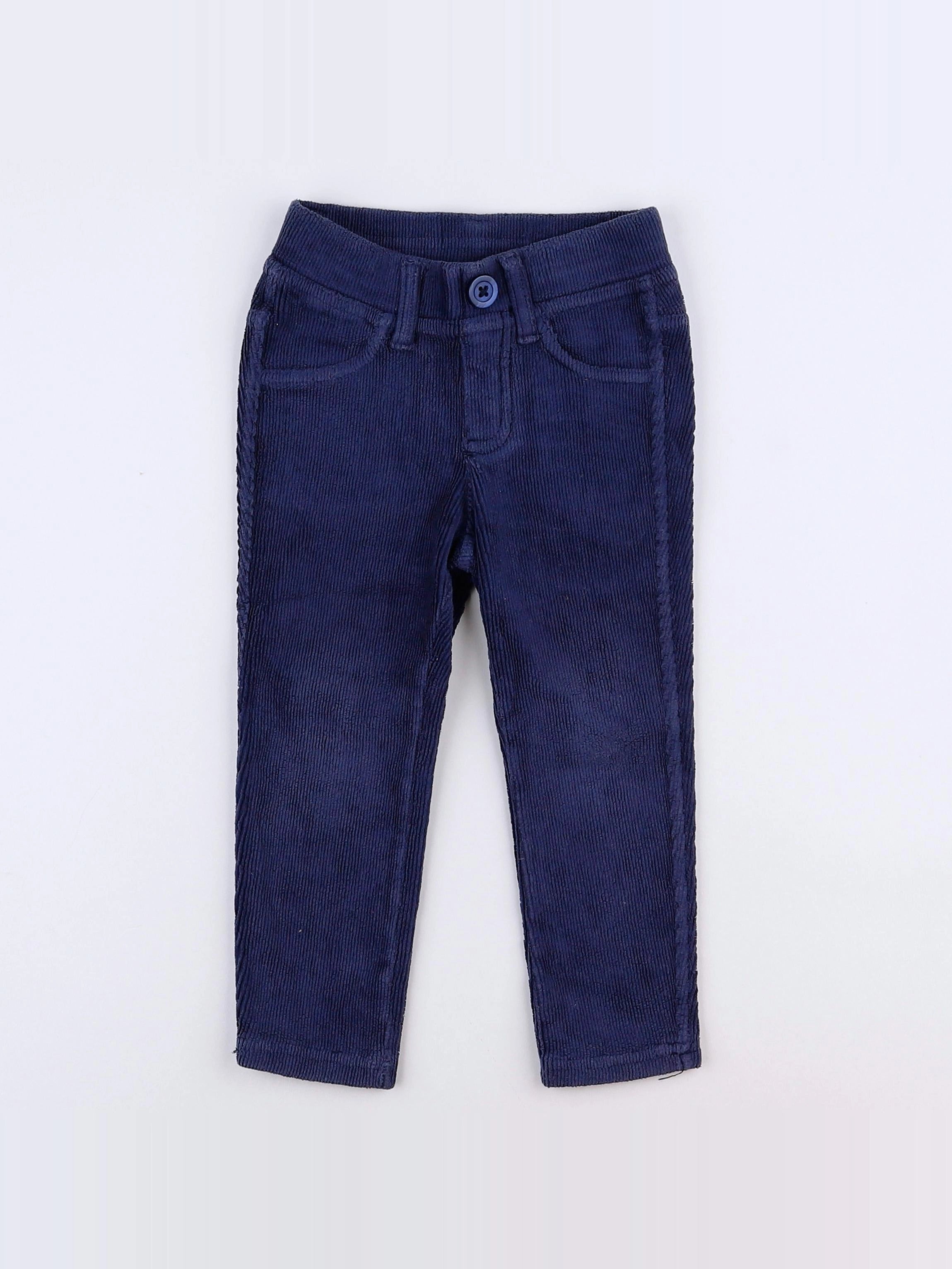 Benetton - pantalon bleu - 9/12 mois