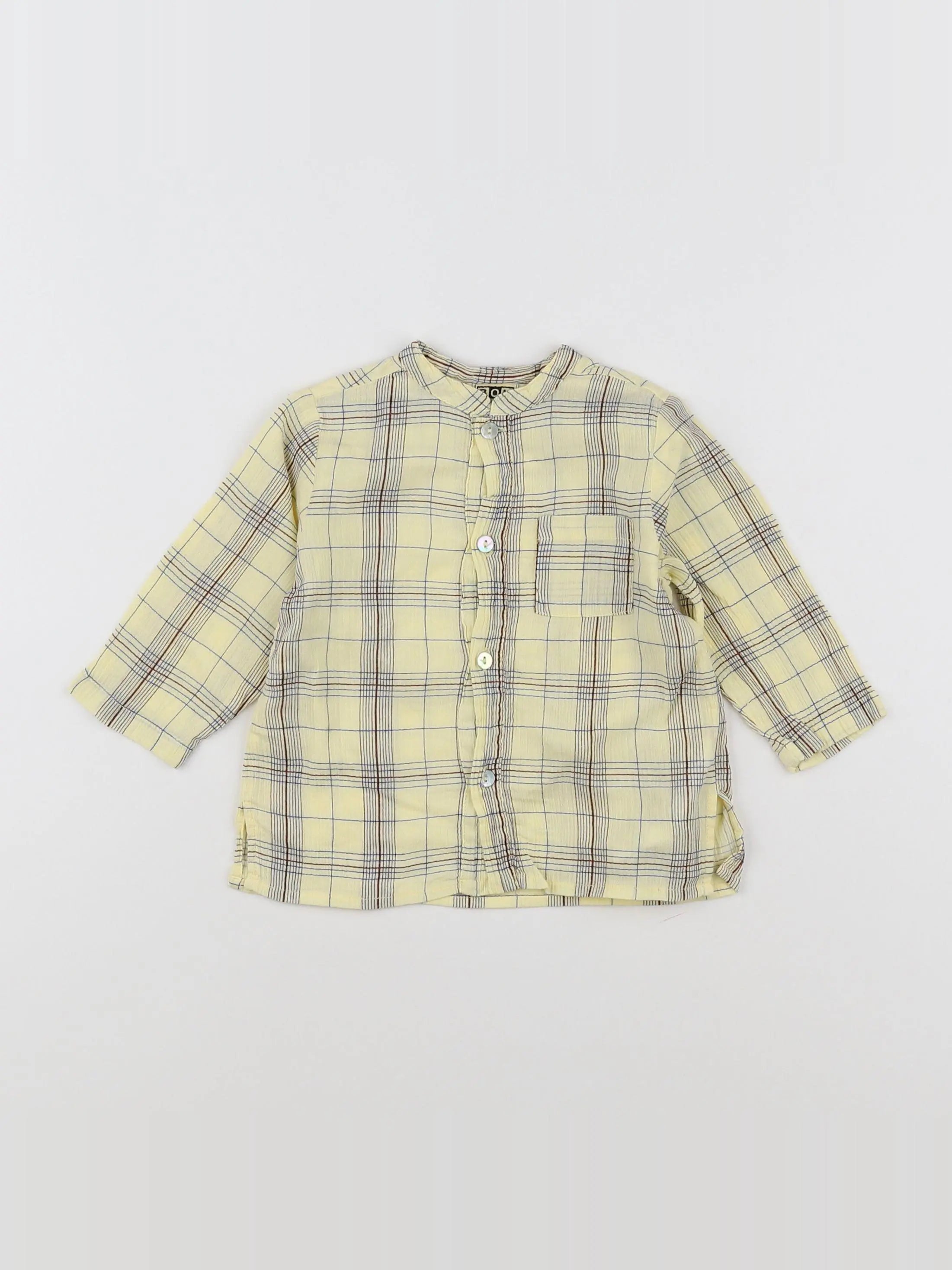 Bonton - chemise jaune - 12 mois