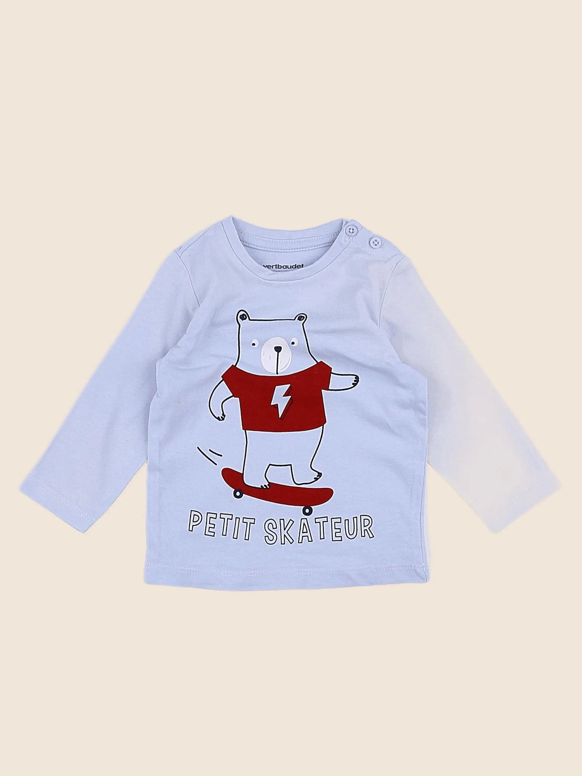 Vertbaudet - tee-shirt bleu - 3 mois
