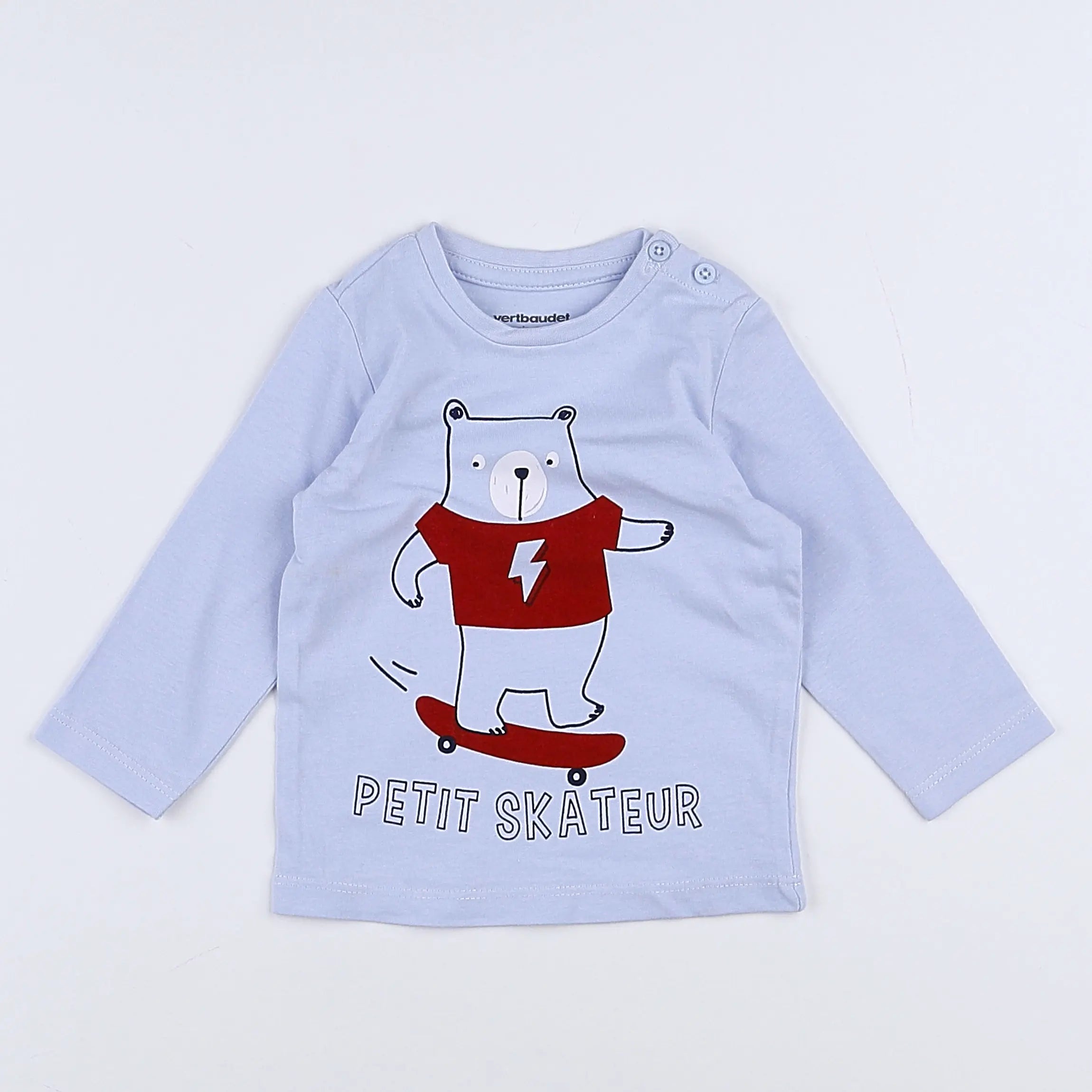 Vertbaudet - tee-shirt bleu - 3 mois