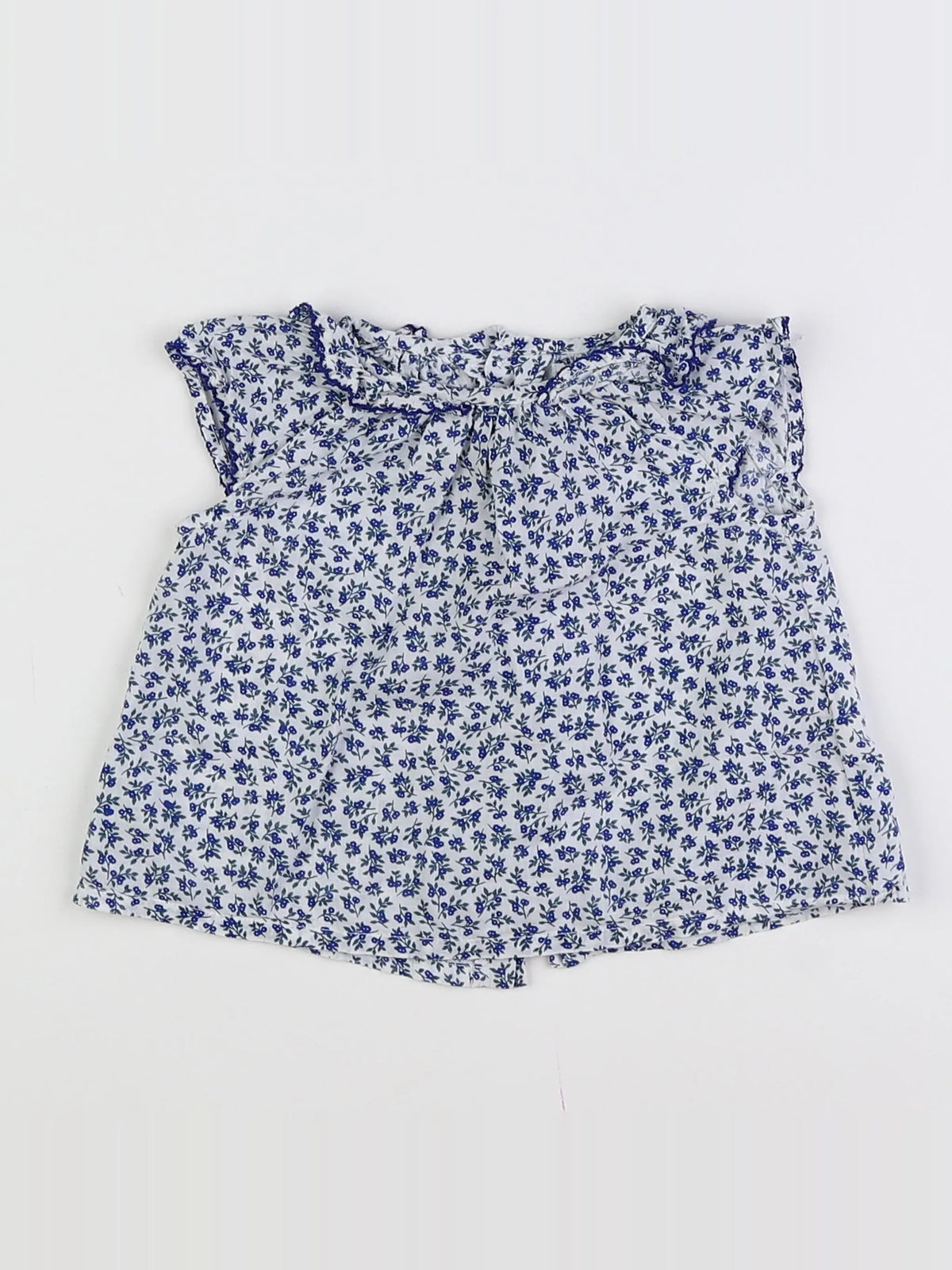 Boutchou - blouse blanc, bleu - 6 mois