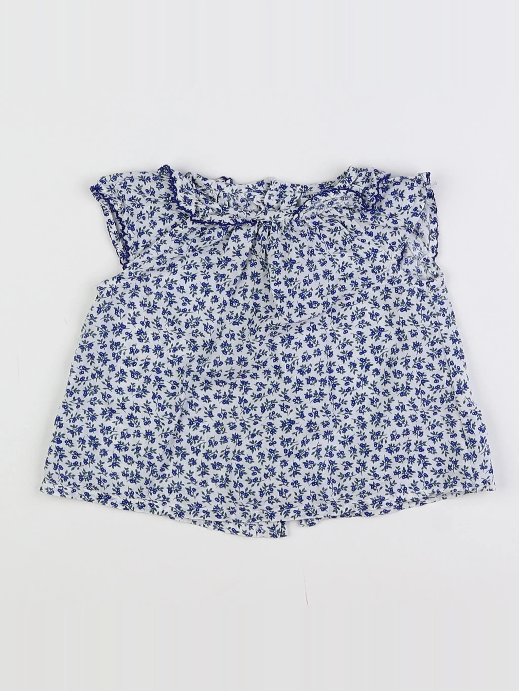 Boutchou - blouse blanc, bleu - 6 mois
