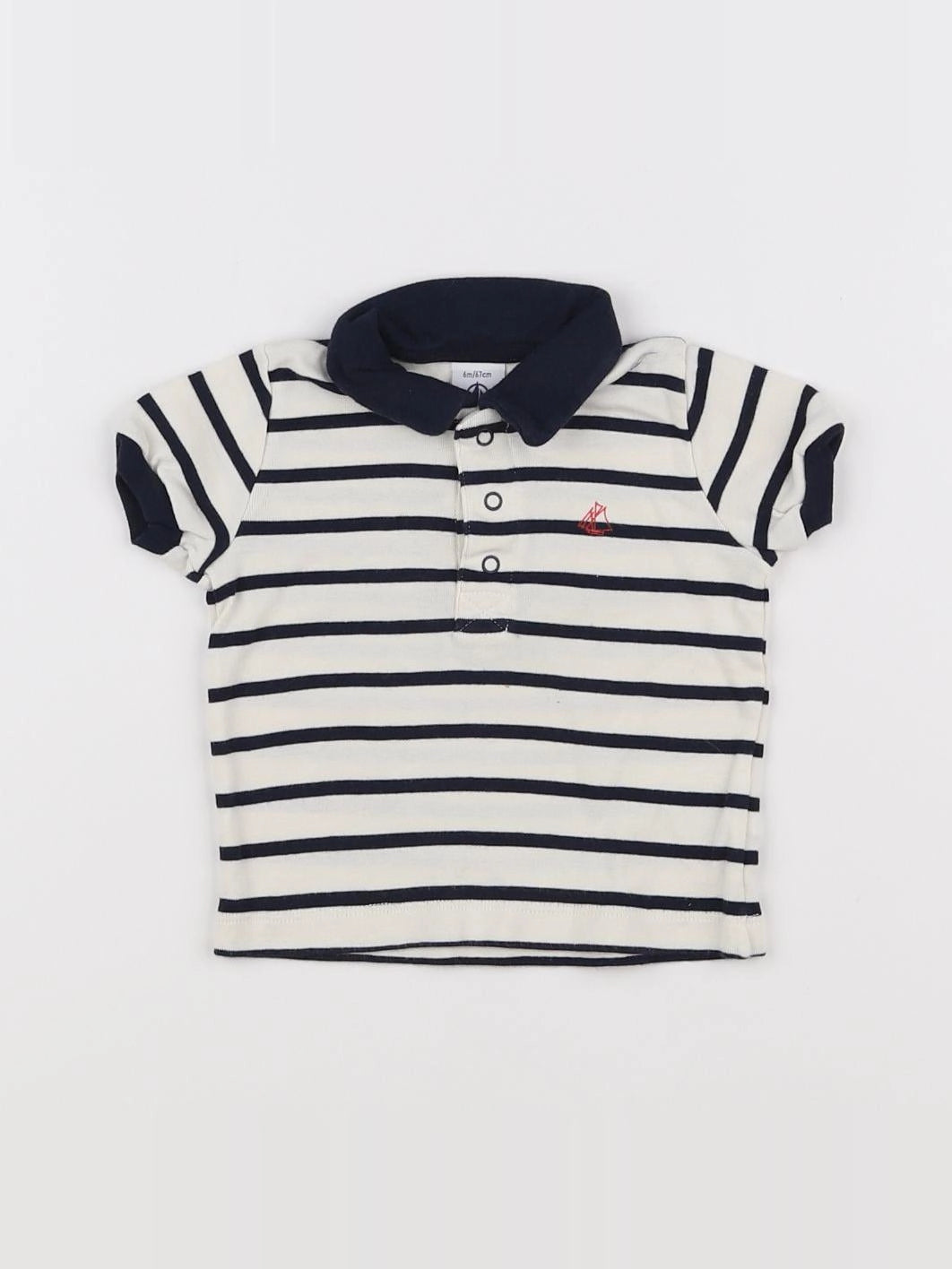Petit Bateau - tee-shirt blanc - 6 mois
